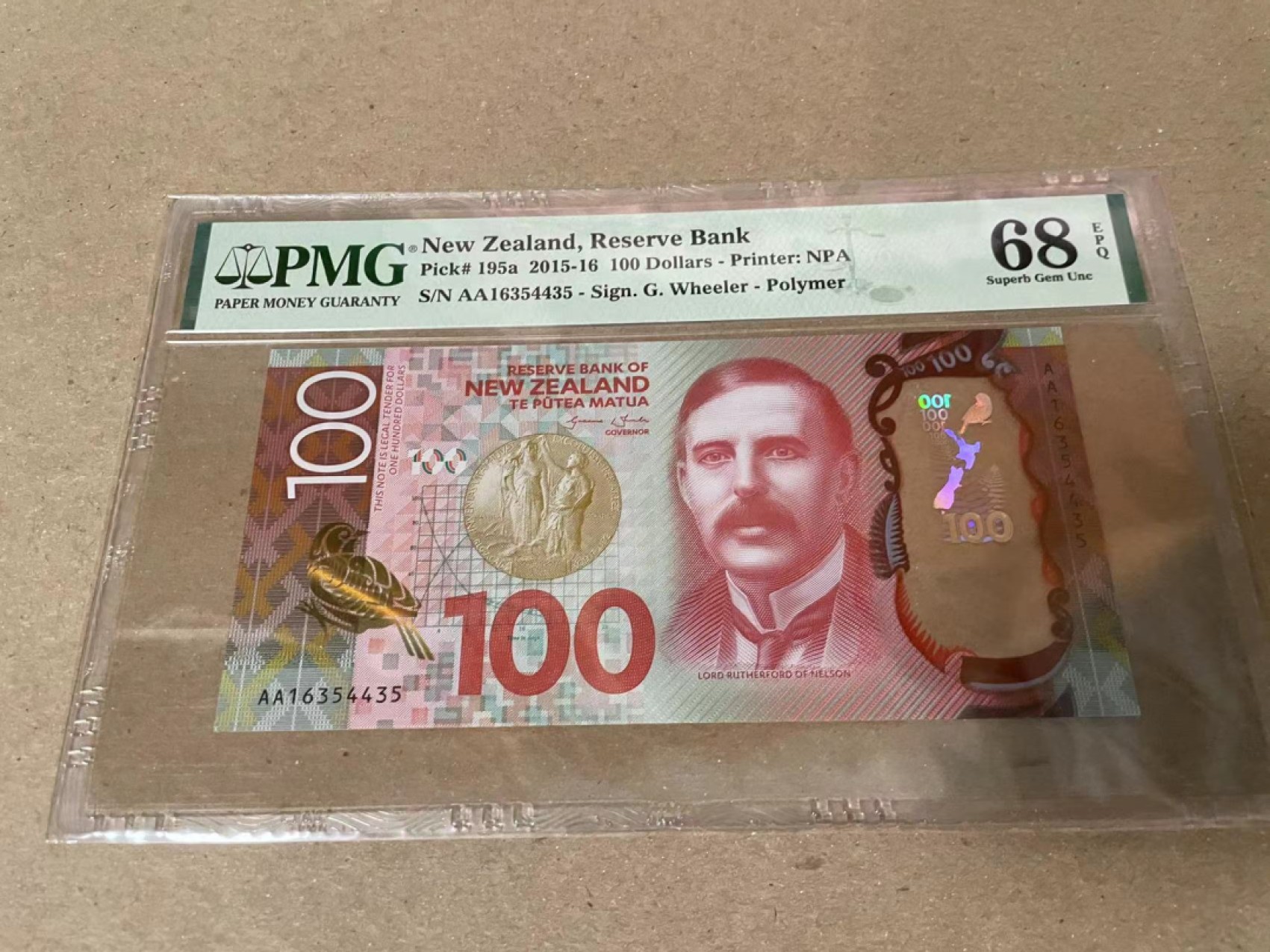 【Blue Auction】✨世界纸币精拍第206期【精】 【AA冠】新西兰 2015-16年100元 PMG68EPQ 超高分