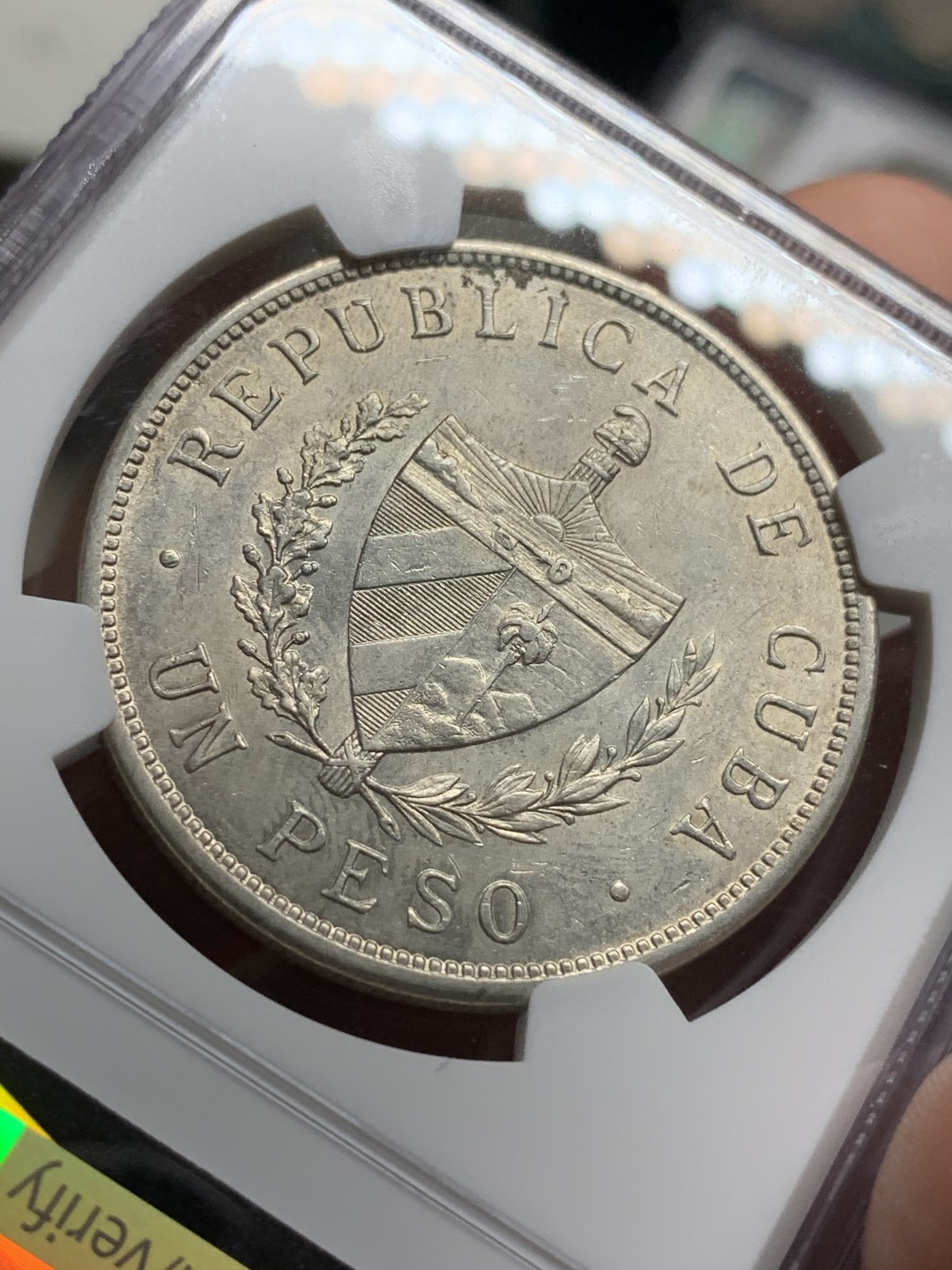 《竞宝斋》第77场-本周日，周一，周四3场拍卖（全场不限金额包邮） NGC-MS61 古巴 1932年 大五星一比索 银币 原光好品 暴涨品种