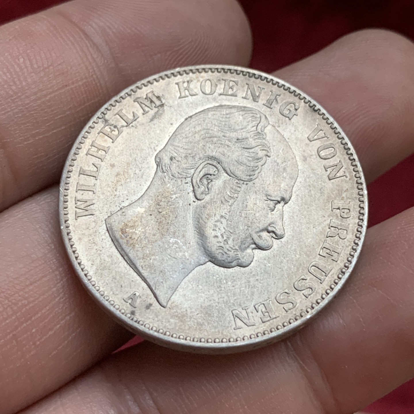 《竞宝斋》第77场-本周日，周一，周四3场拍卖（全场不限金额包邮） 1861年德国普鲁士威廉一世离冠鹰泰勒 银币