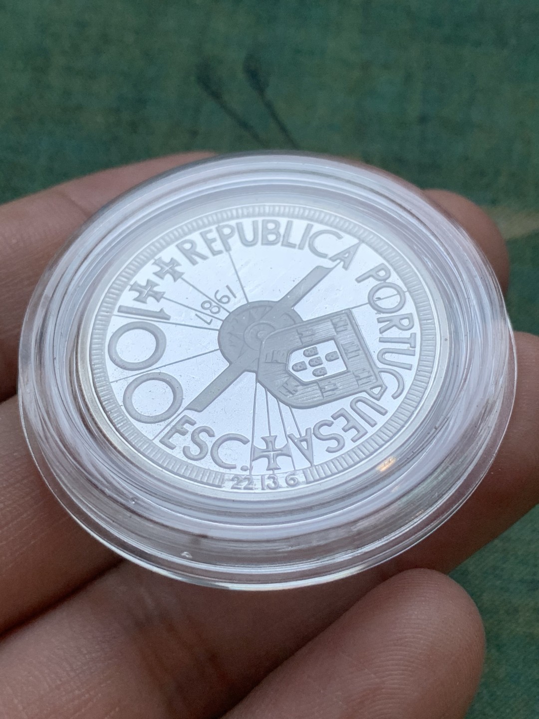 《竞宝斋》第77场-本周日，周一，周四3场拍卖（全场不限金额包邮） 原盒证书葡萄牙1988年帆船系列100埃斯库多 精制大银币 一流状态