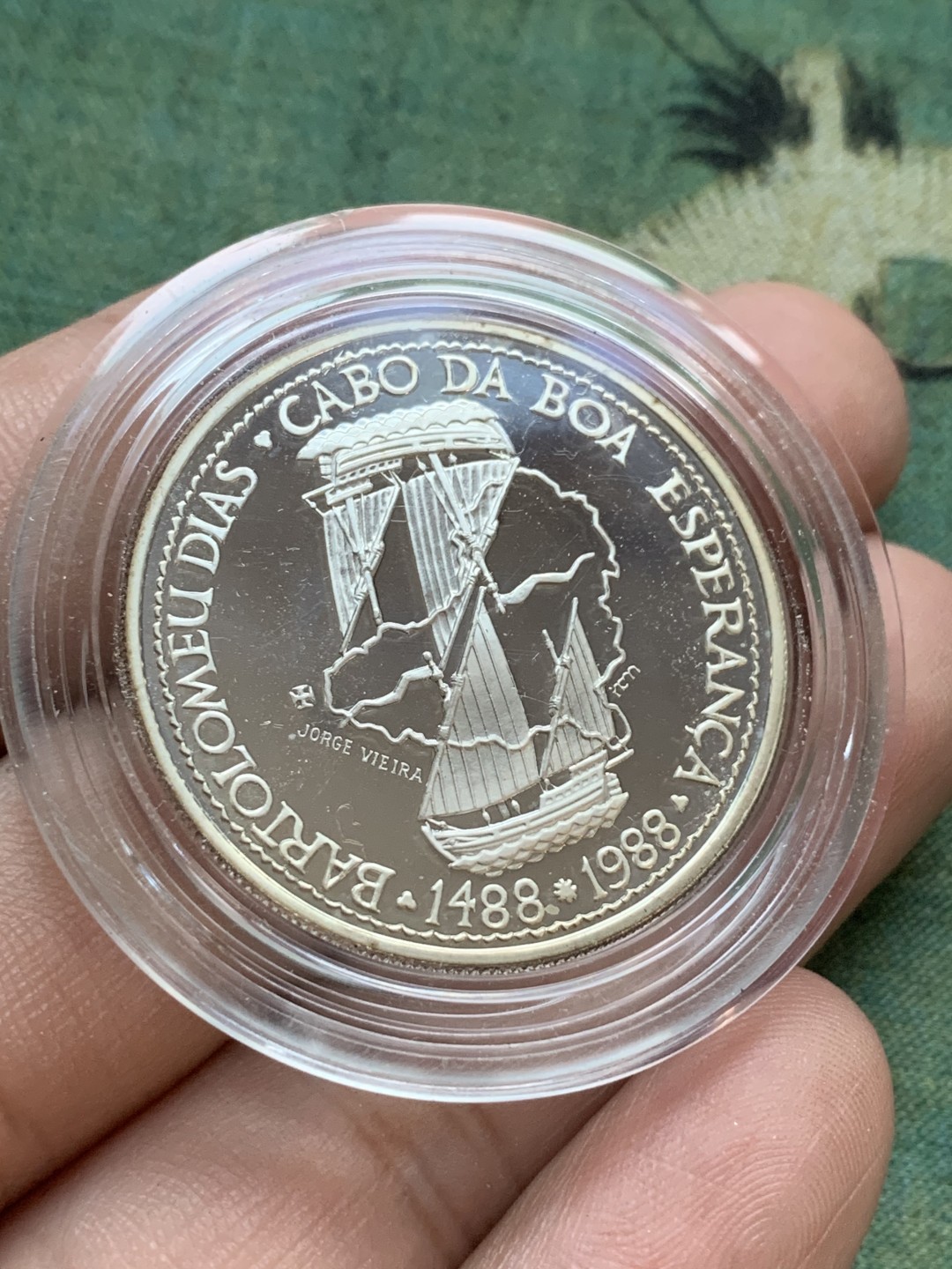 《竞宝斋》第77场-本周日，周一，周四3场拍卖（全场不限金额包邮） 原盒证书葡萄牙1988年帆船系列100埃斯库多 精制大银币 一流状态