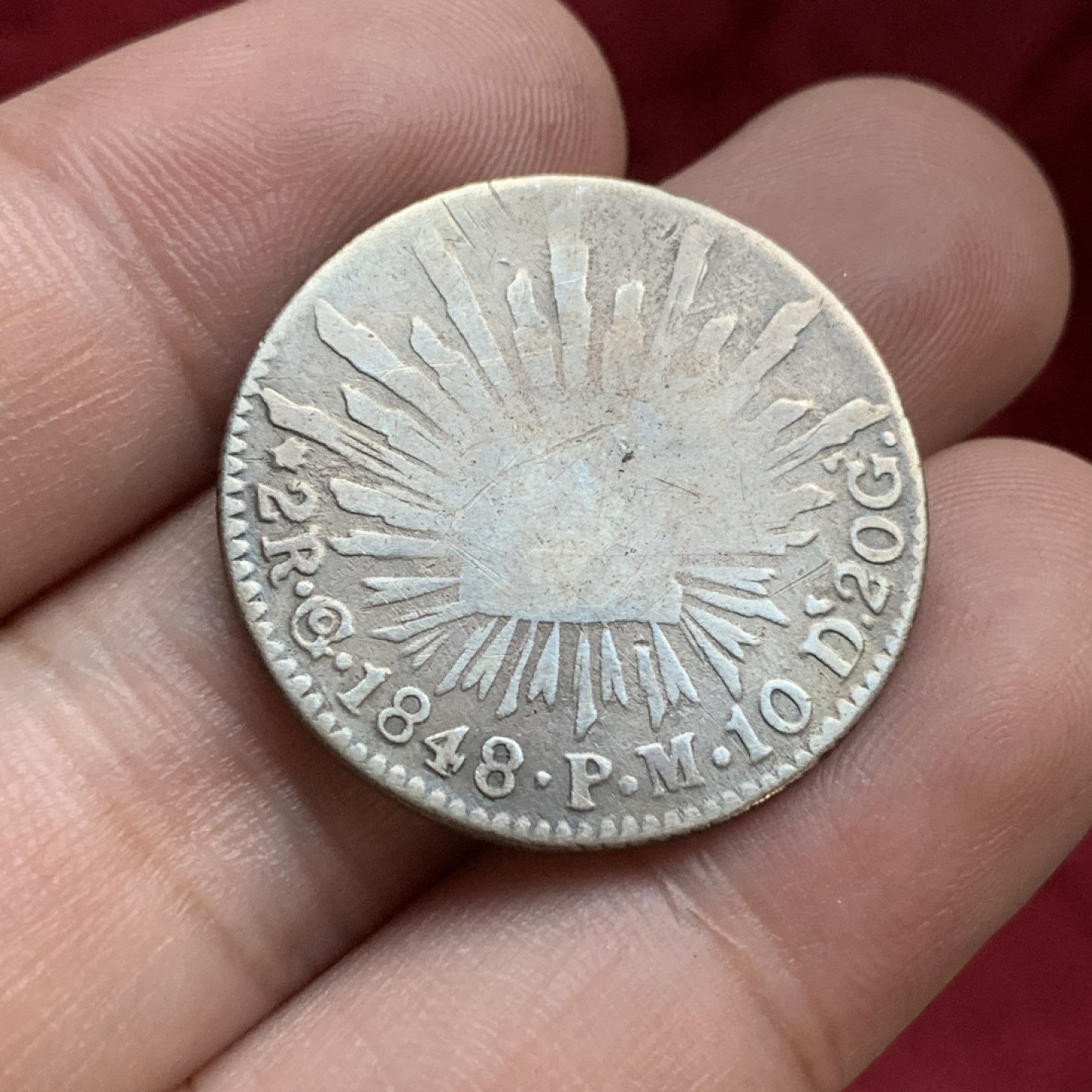 《竞宝斋》第77场-本周日，周一，周四3场拍卖（全场不限金额包邮） 墨西哥1848年Go厂 鹰洋小毫 2R银币 鹰洋的辅币都非常少见