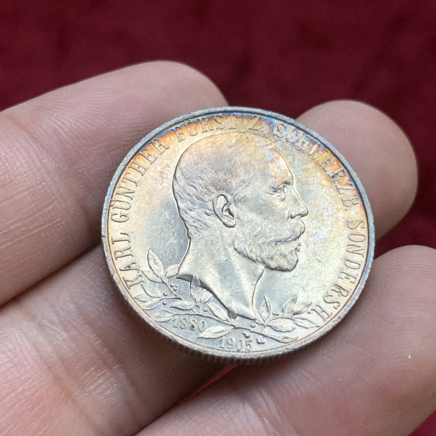 《竞宝斋》第77场-本周日，周一，周四3场拍卖（全场不限金额包邮） 1905年施瓦茨堡桑德斯豪森2马克 银币