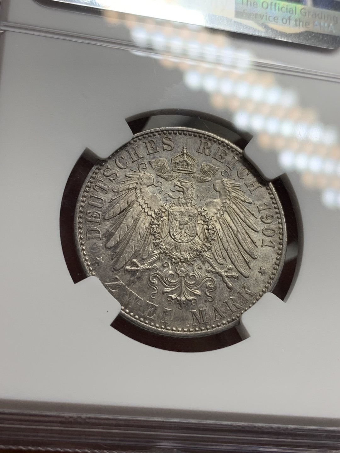 《竞宝斋》第77场-本周日，周一，周四3场拍卖（全场不限金额包邮） NGC-MS62 德国普鲁士 1901年 两百周年纪念 2马克银币 原光好品