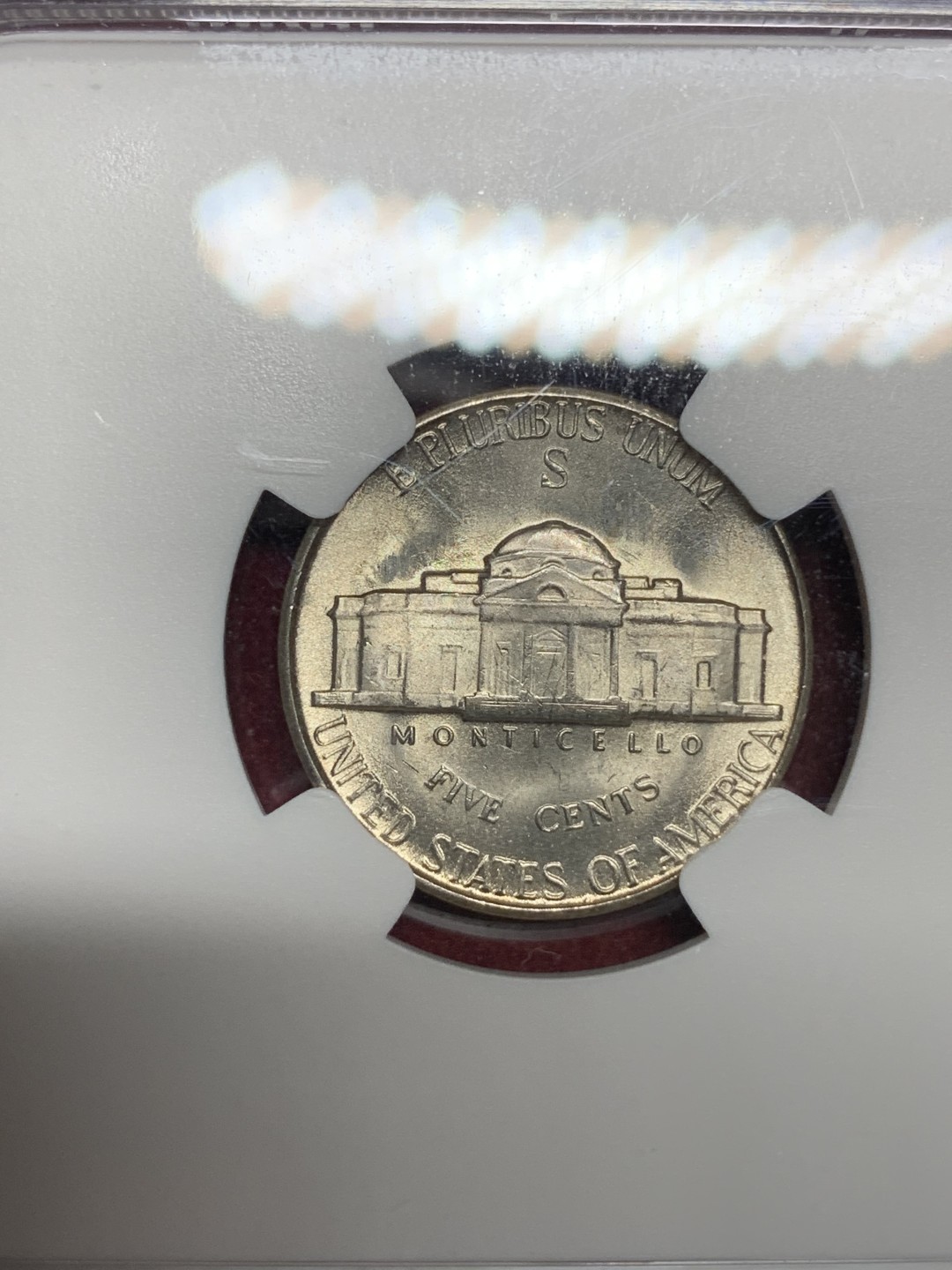 《竞宝斋》第77场-本周日，周一，周四3场拍卖（全场不限金额包邮） NGC-MS64 美国 1945年 杰弗逊战时五美分 1942-1945这三年为战时含银版五美分