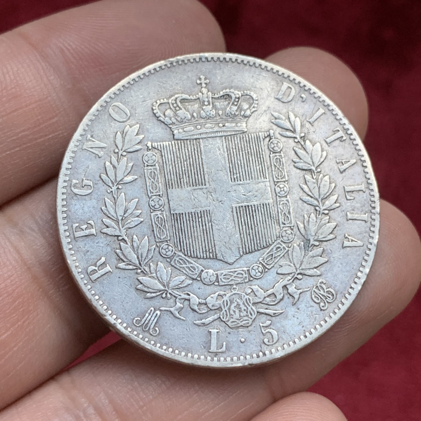 《竞宝斋》第77场-本周日，周一，周四3场拍卖（全场不限金额包邮） 意大利 1875年M版 伊曼纽尔二世 5里拉银币