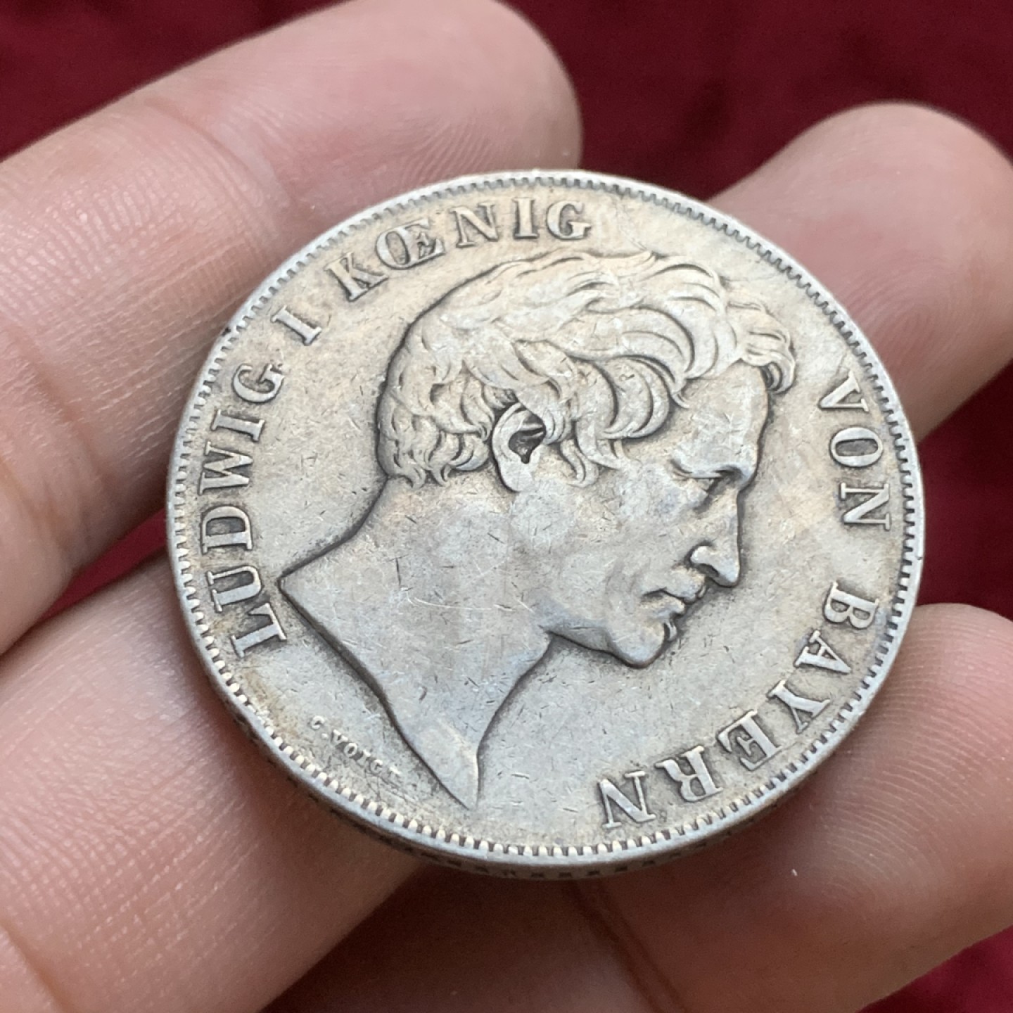 《竞宝斋》第77场-本周日，周一，周四3场拍卖（全场不限金额包邮） 好品相 巴伐利亚1846年路德维希双狮2盾大银币