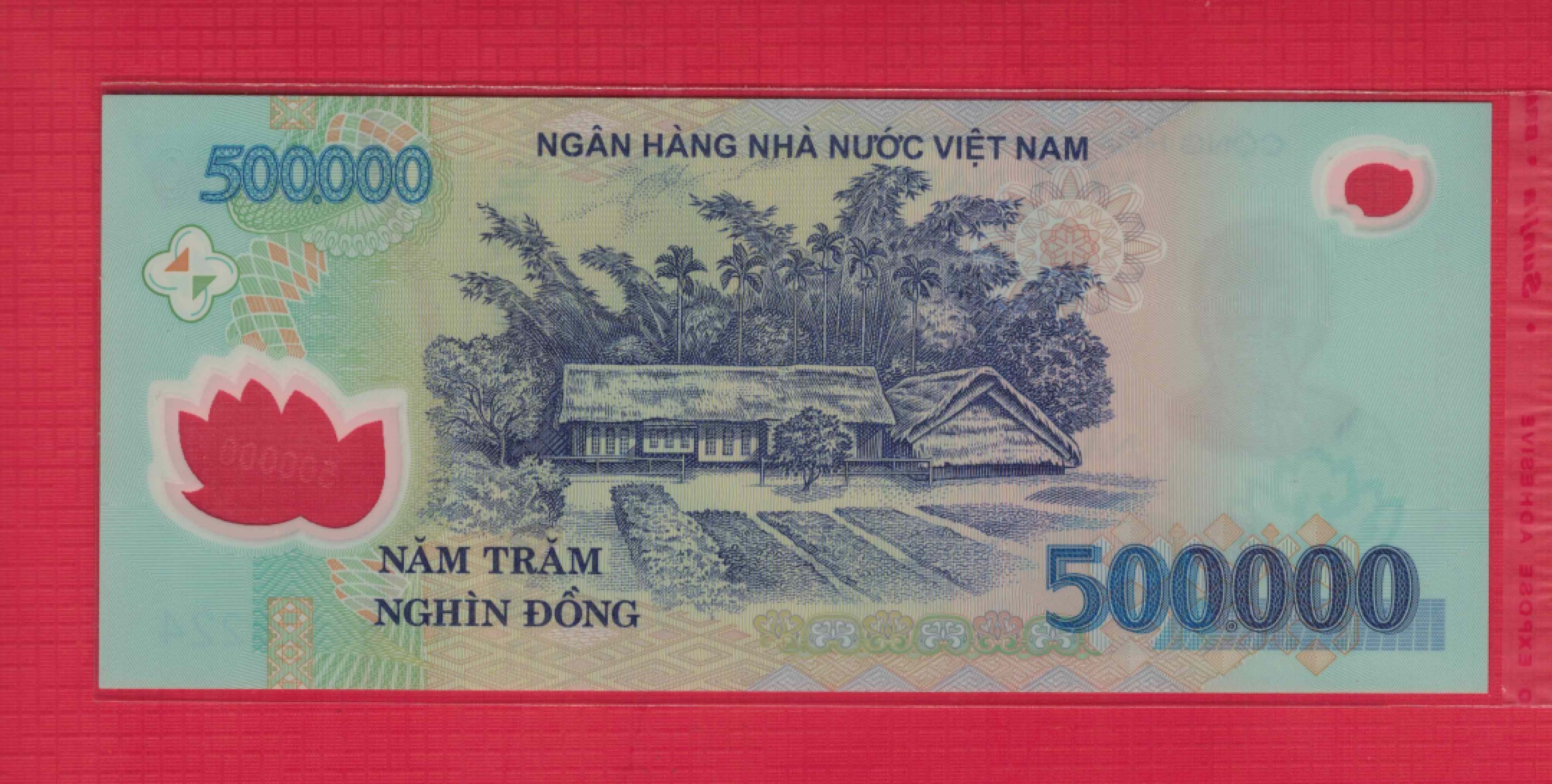 越南2016年500000（50万）盾 塑料钞 实物如图 UNC  