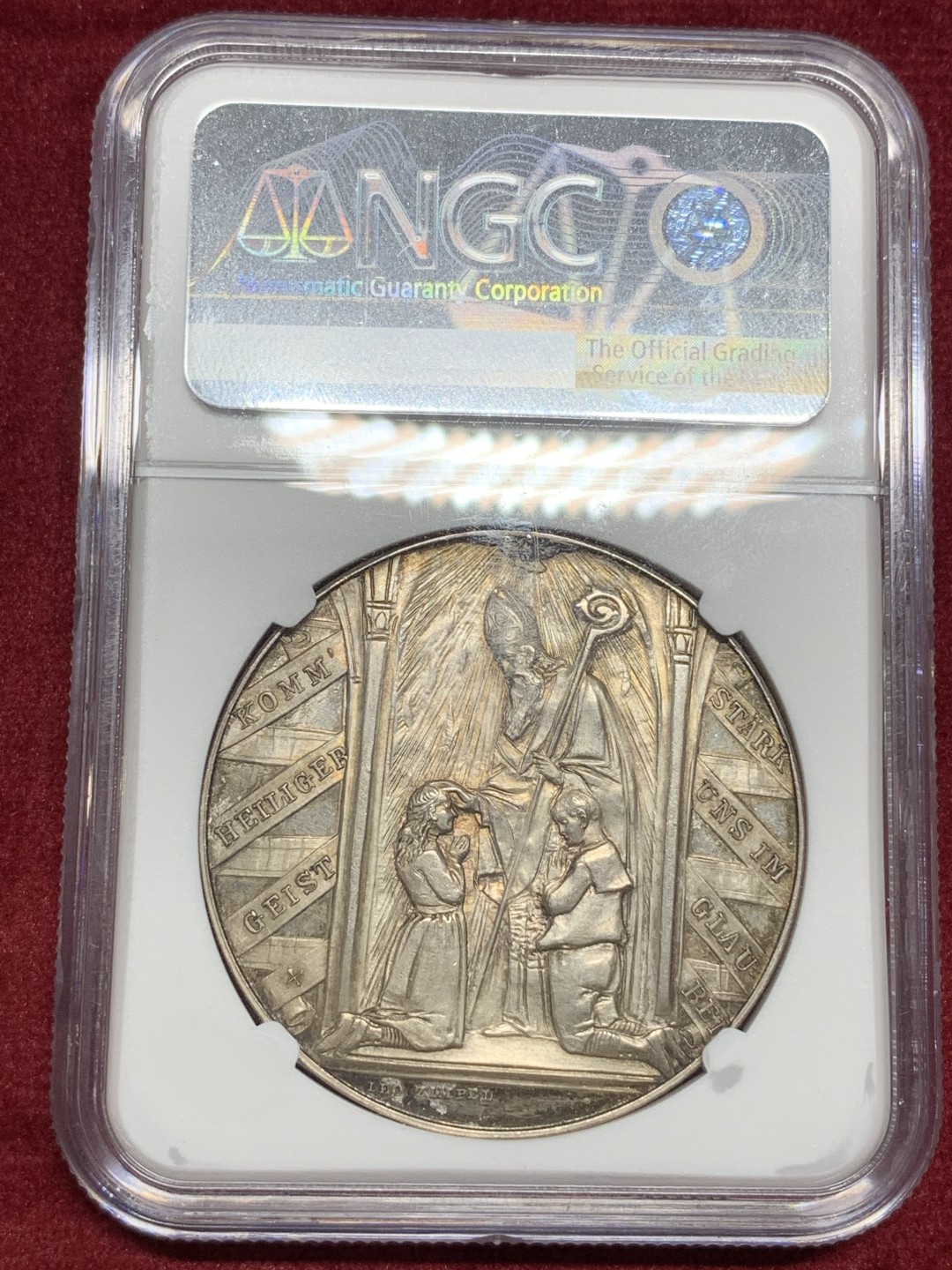 《竞宝斋》第77场-本周日，周一，周四3场拍卖（全场不限金额包邮） NGC-MS64 奥匈帝国 19世纪洗礼银章 评级仅见 甘道夫细节非常好