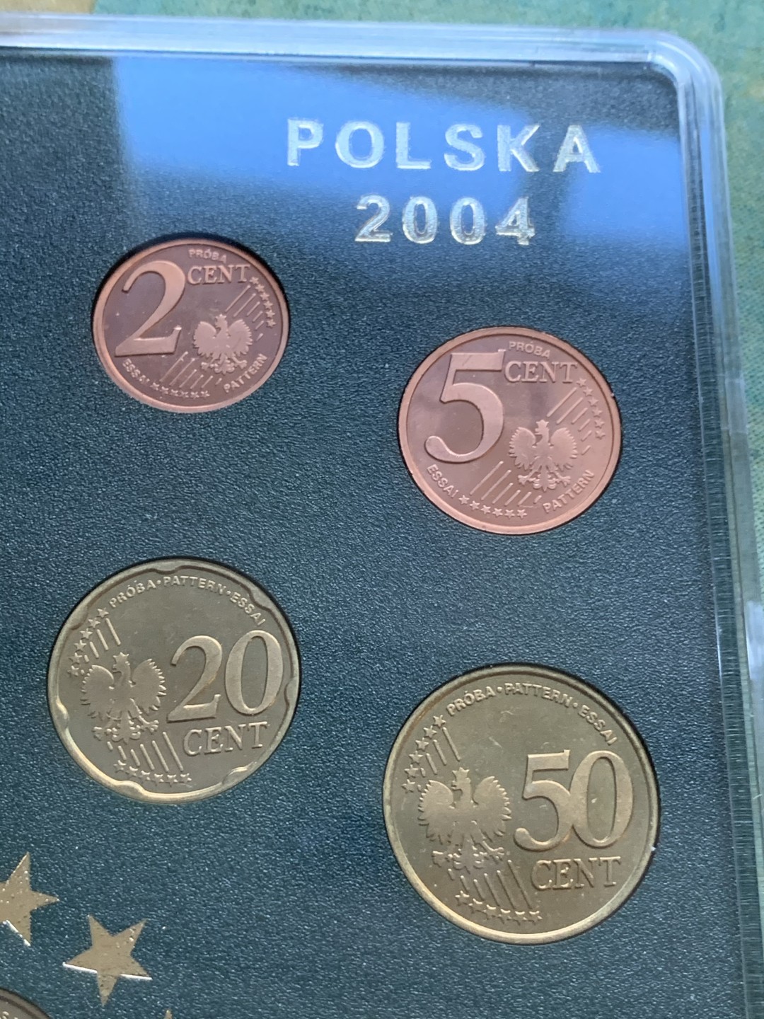 《竞宝斋》第77场-本周日，周一，周四3场拍卖（全场不限金额包邮） 卡装 波兰2004年 八枚套1分到2欧元 ESSAI厂试铸欧元套币