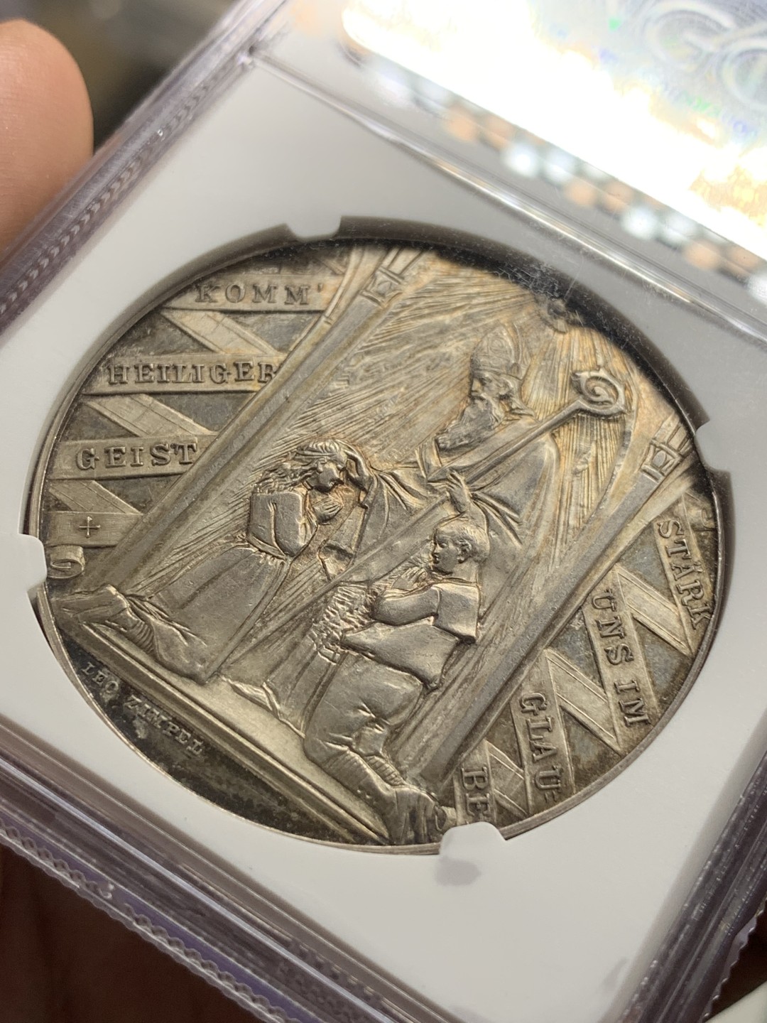 《竞宝斋》第77场-本周日，周一，周四3场拍卖（全场不限金额包邮） NGC-MS64 奥匈帝国 19世纪洗礼银章 评级仅见 甘道夫细节非常好