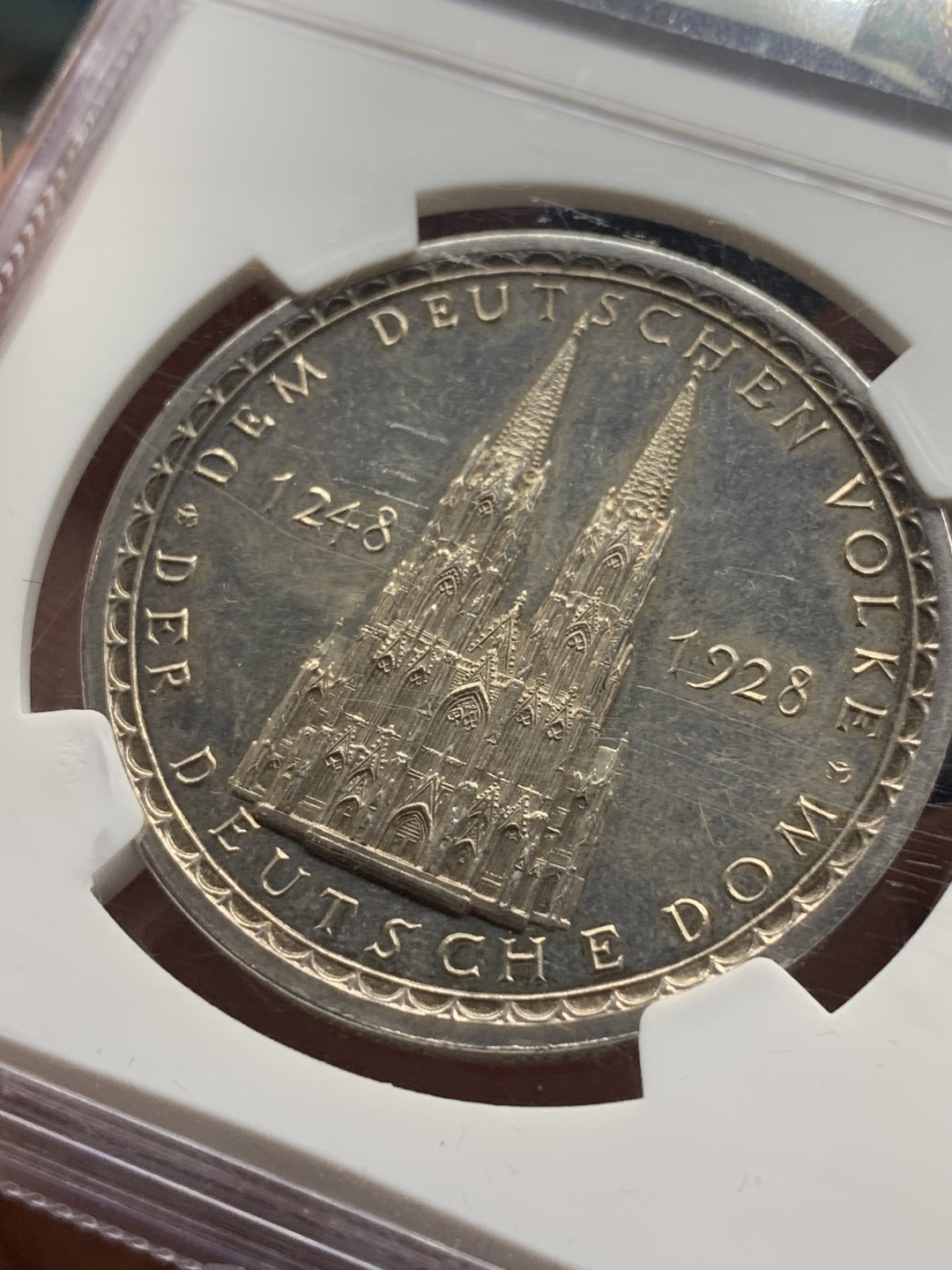 《竞宝斋》第77场-本周日，周一，周四3场拍卖（全场不限金额包邮） NGC MS62 德国 1928年 科隆大教堂 建成680周年纪念 银章