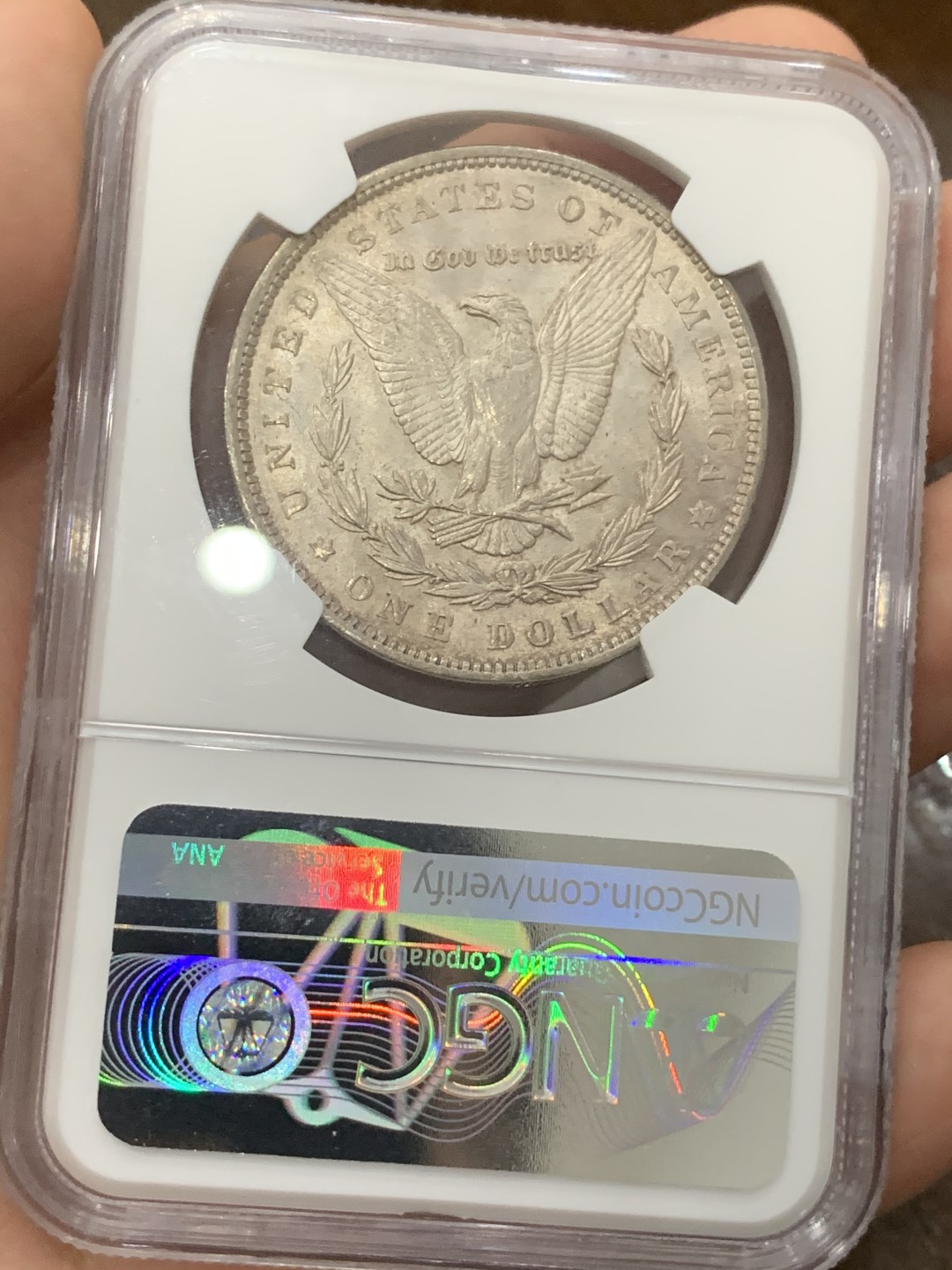 《竞宝斋》第77场-本周日，周一，周四3场拍卖（全场不限金额包邮） NGC-MS64 美国 1888年 摩根 银币 深五彩 包浆 1888的年份也非常好