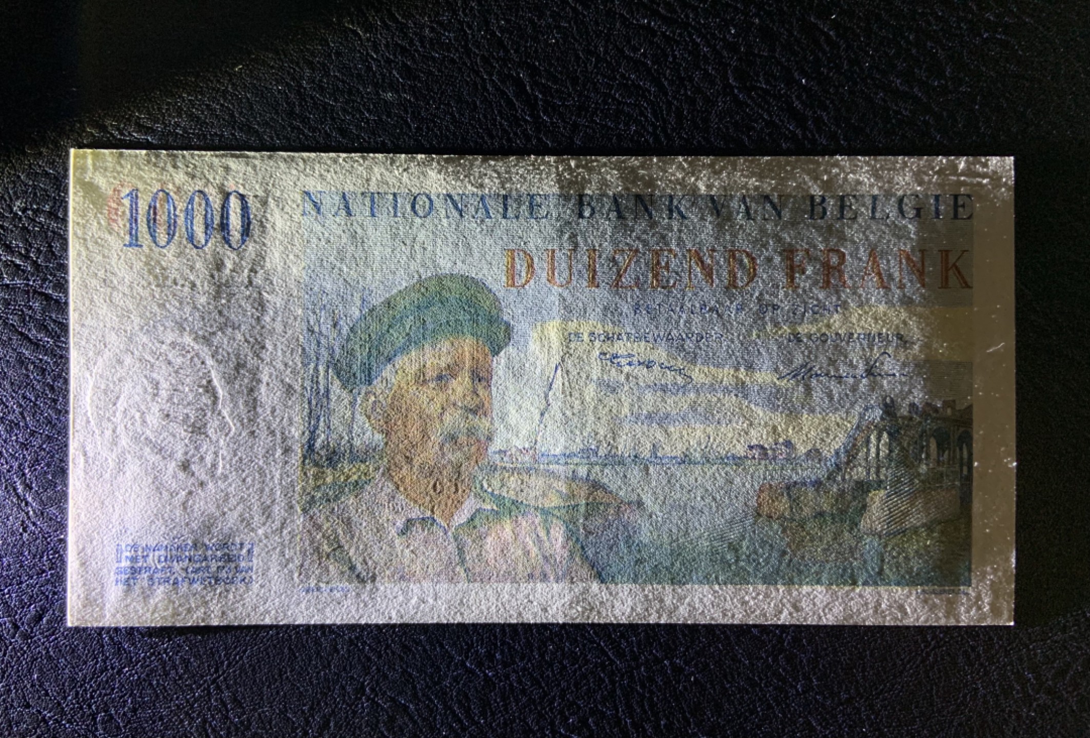 收藏联盟Quantum Auction 第179期拍卖 比利时1950年1000法郎 品相AU 阿尔贝一世和伊瑟河战役 法属风格