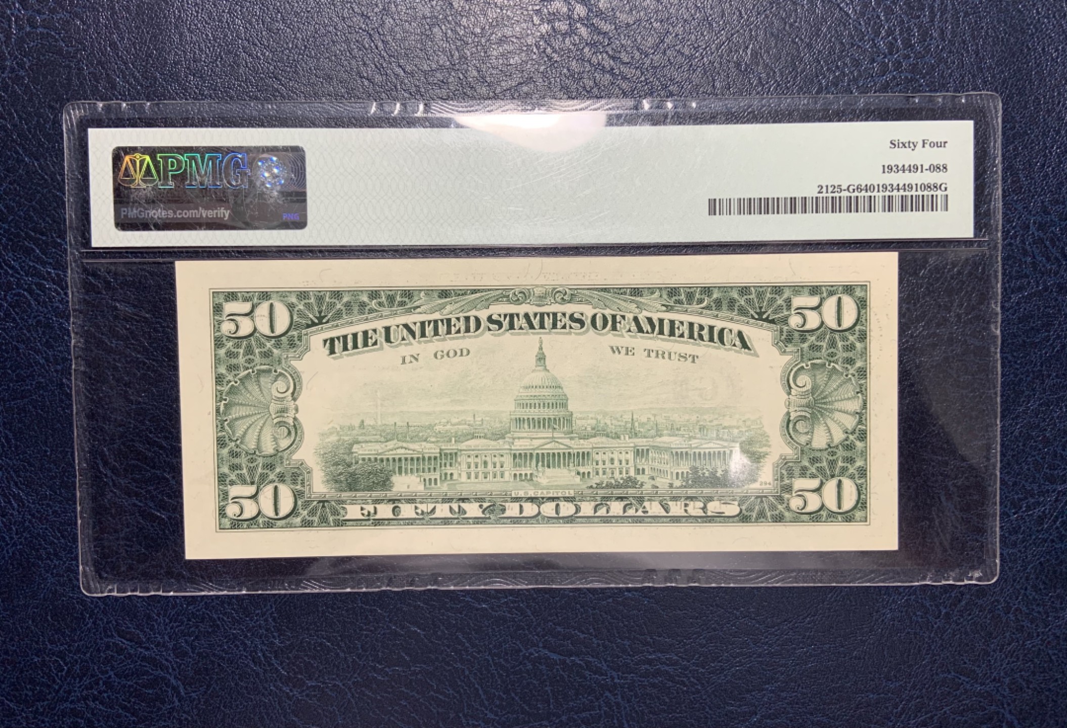 收藏联盟Quantum Auction 第179期拍卖 美国1993年50美元 PMG64 小头版