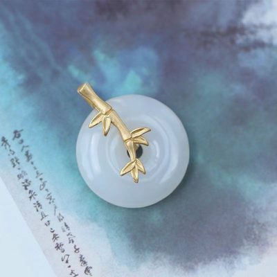 天然简约大气时尚平安扣竹节吊坠项链新疆和田白玉 - 天然简约大气时尚平安扣竹节吊坠项链新疆和田白玉
