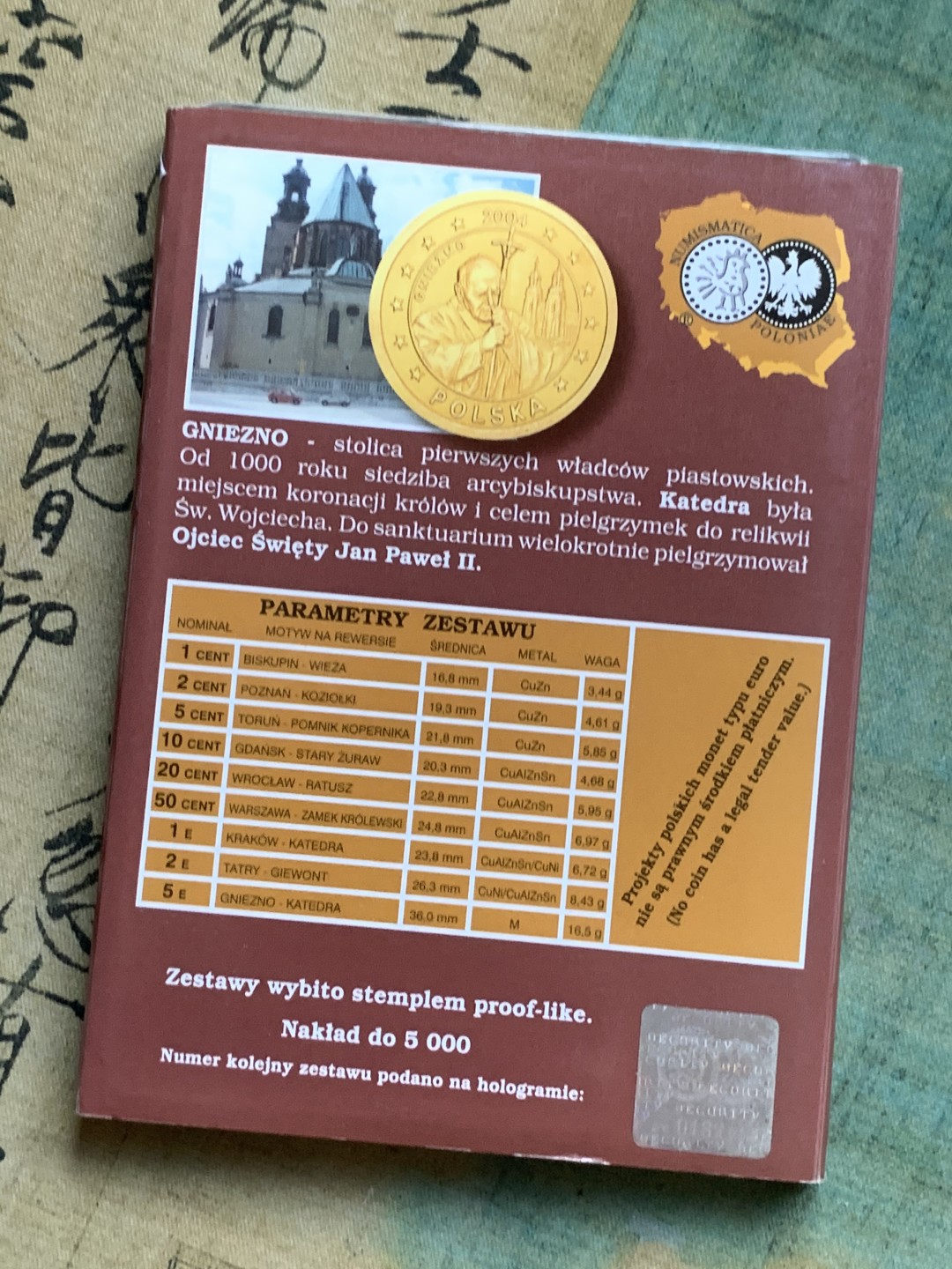 《竞宝斋》第77场-本周日，周一，周四3场拍卖（全场不限金额包邮） 卡装 波兰2004年 九枚套1分到5欧元 ESSAI厂试铸欧元套币