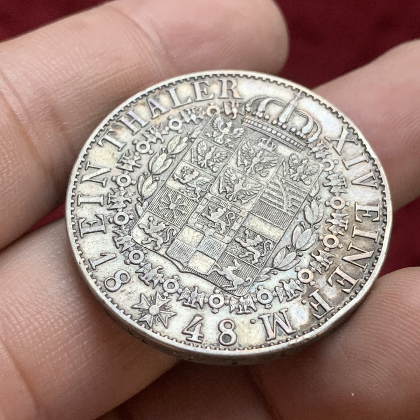 《竞宝斋》第77场-本周日，周一，周四3场拍卖（全场不限金额包邮） 1848年德国普鲁士威廉四世泰勒 银币