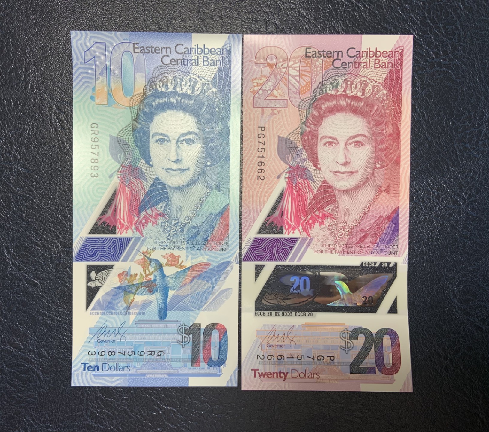 收藏联盟Quantum Auction 第179期拍卖 东加勒比2019年10元和20元 全新UNC 塑料币