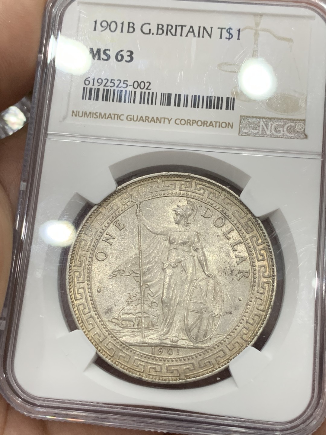 《竞宝斋》第77场-本周日，周一，周四3场拍卖（全场不限金额包邮） NGC MS63 站人 1901年 一元 原味五彩 稀少年份