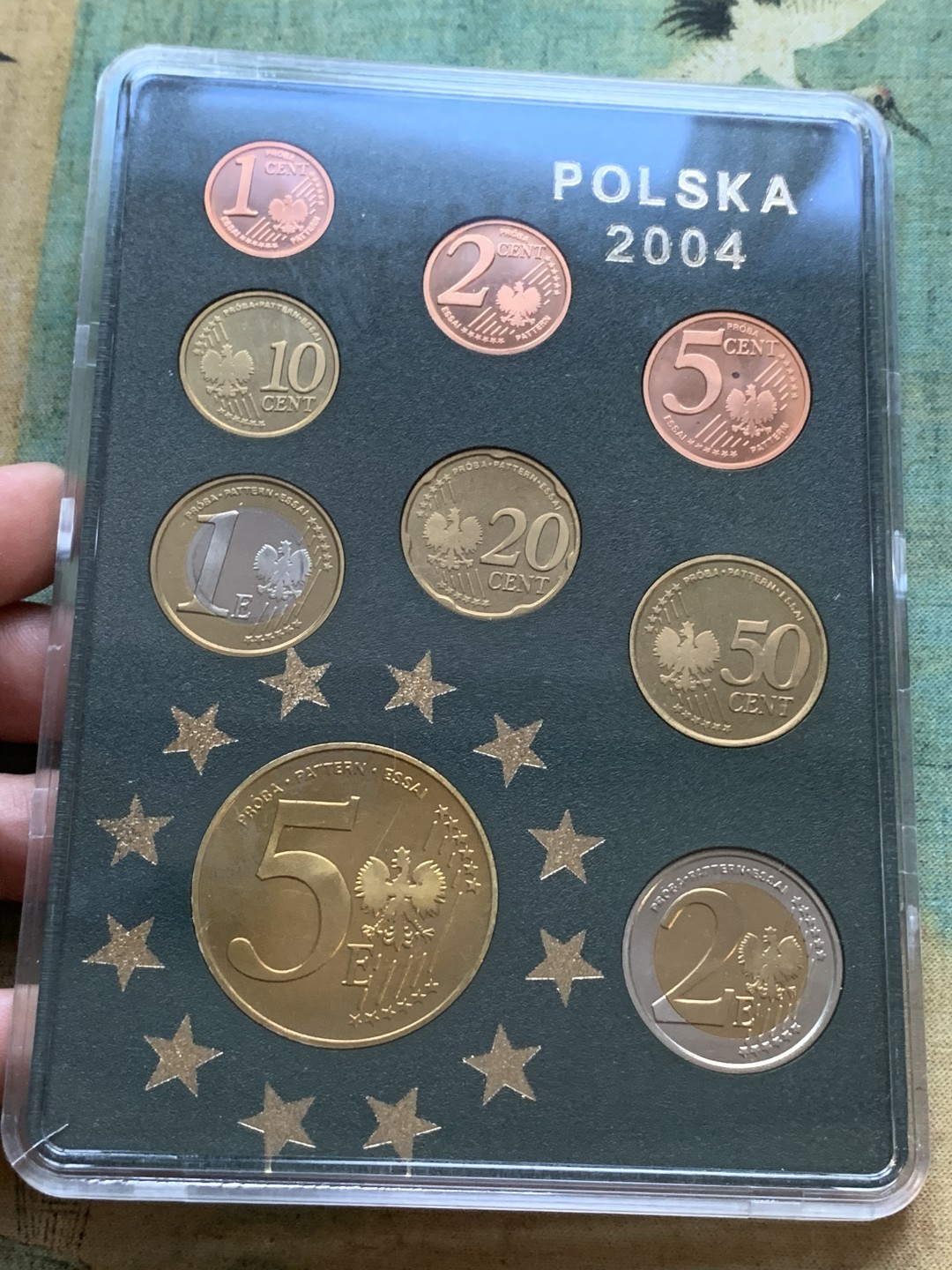 《竞宝斋》第77场-本周日，周一，周四3场拍卖（全场不限金额包邮） 卡装 波兰2004年 九枚套1分到5欧元 ESSAI厂试铸欧元套币