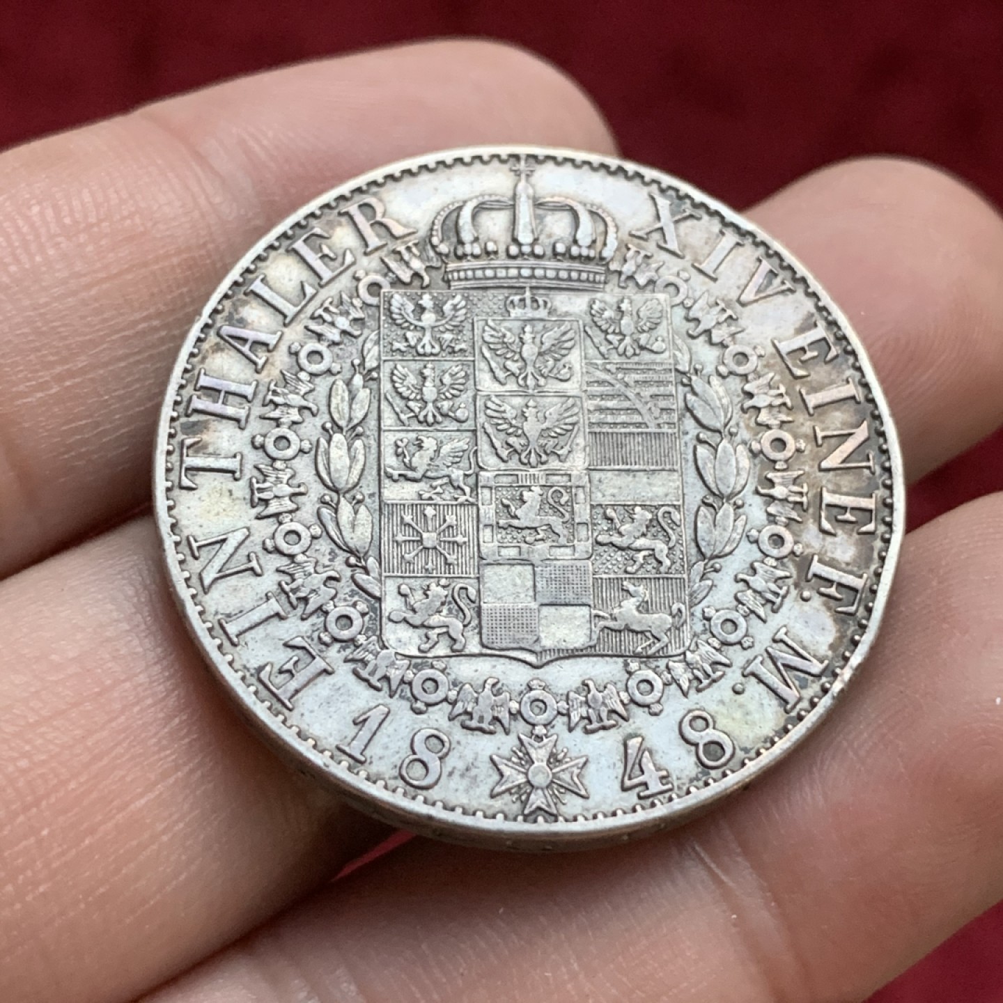 《竞宝斋》第77场-本周日，周一，周四3场拍卖（全场不限金额包邮） 1848年德国普鲁士威廉四世泰勒 银币