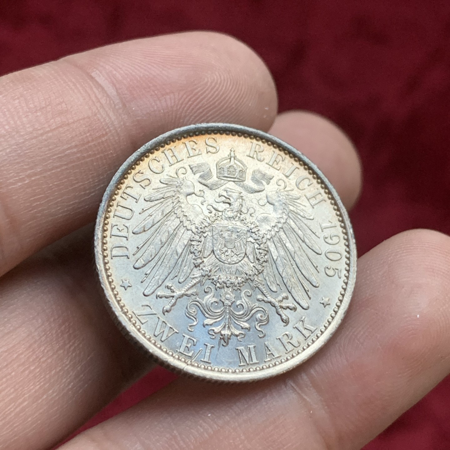 《竞宝斋》第77场-本周日，周一，周四3场拍卖（全场不限金额包邮） 1905年施瓦茨堡桑德斯豪森2马克 银币