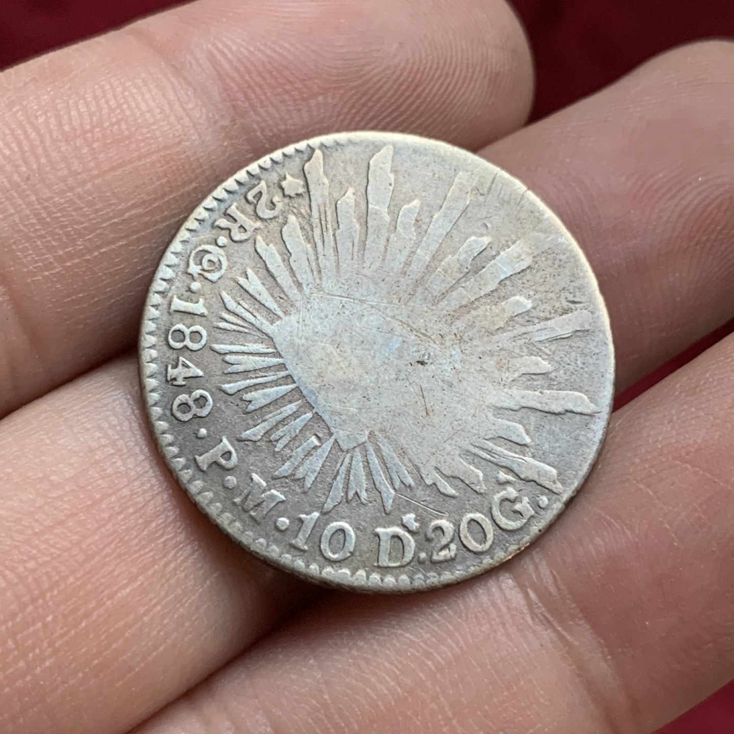 《竞宝斋》第77场-本周日，周一，周四3场拍卖（全场不限金额包邮） 墨西哥1848年Go厂 鹰洋小毫 2R银币 鹰洋的辅币都非常少见