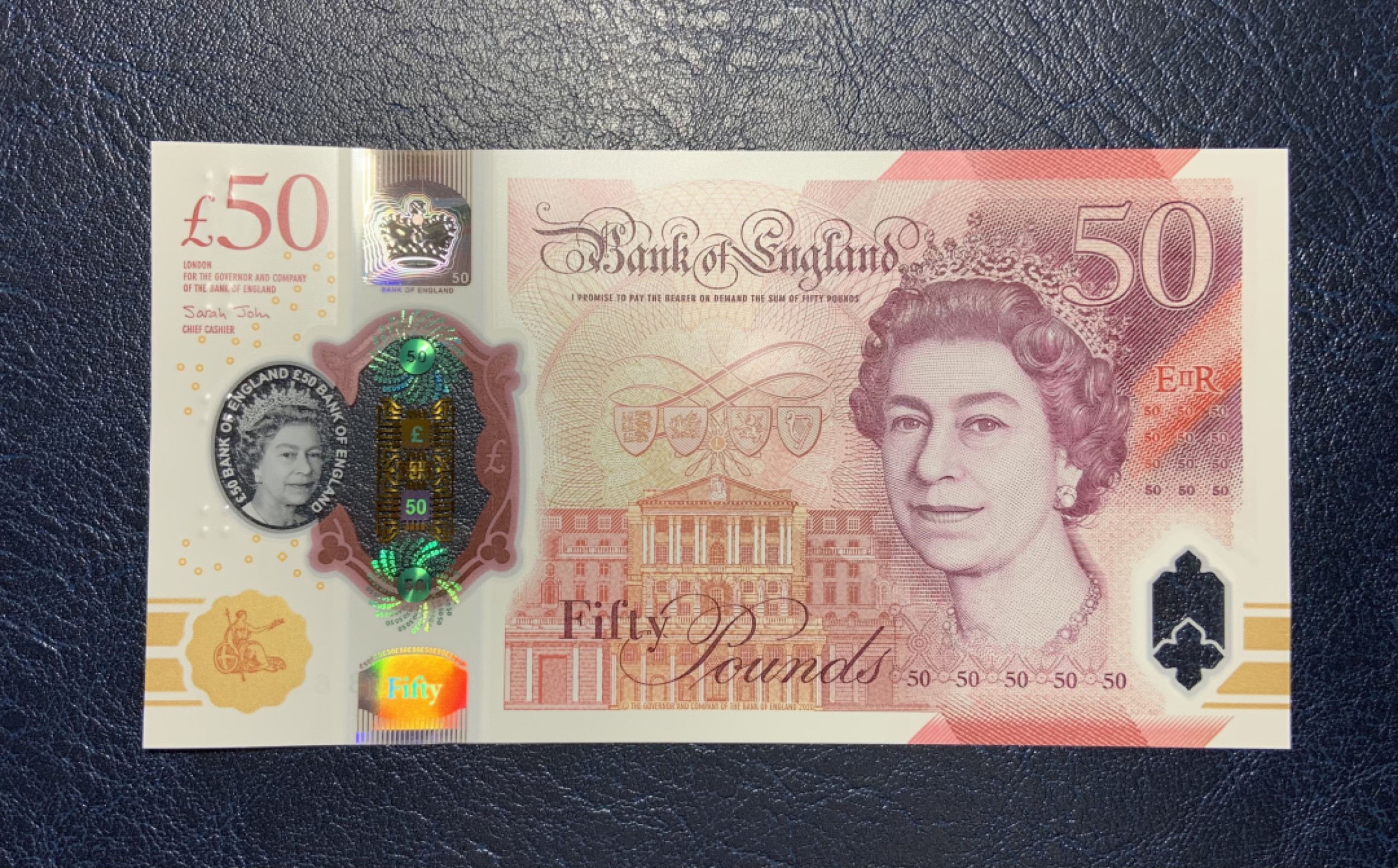 收藏联盟Quantum Auction 第179期拍卖 英国2020年50镑 AA首发冠 全新UNC 塑料币 计算机学家图灵