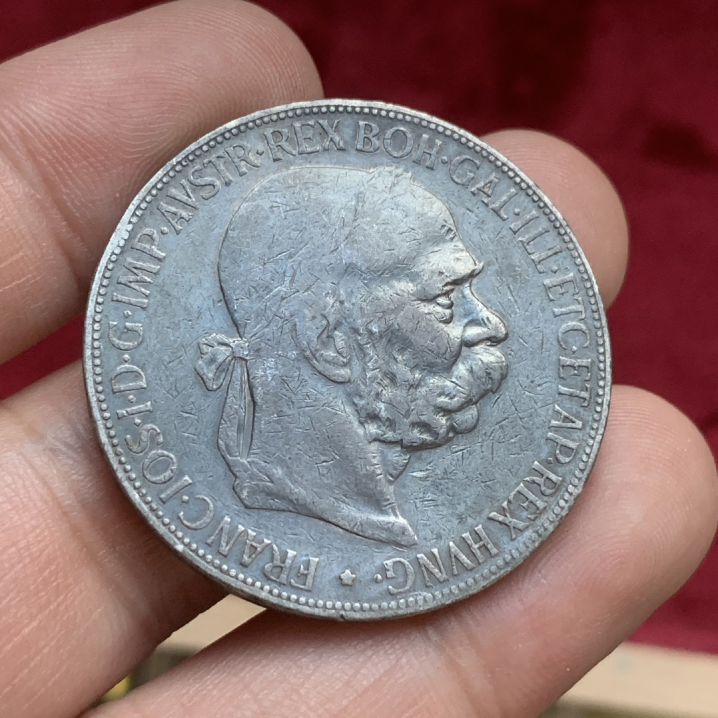 《竞宝斋》第77场-本周日，周一，周四3场拍卖（全场不限金额包邮） 奥地利 1900年 弗朗茨.约瑟夫一世 5克朗银币 双面黑包浆 美品大老黑