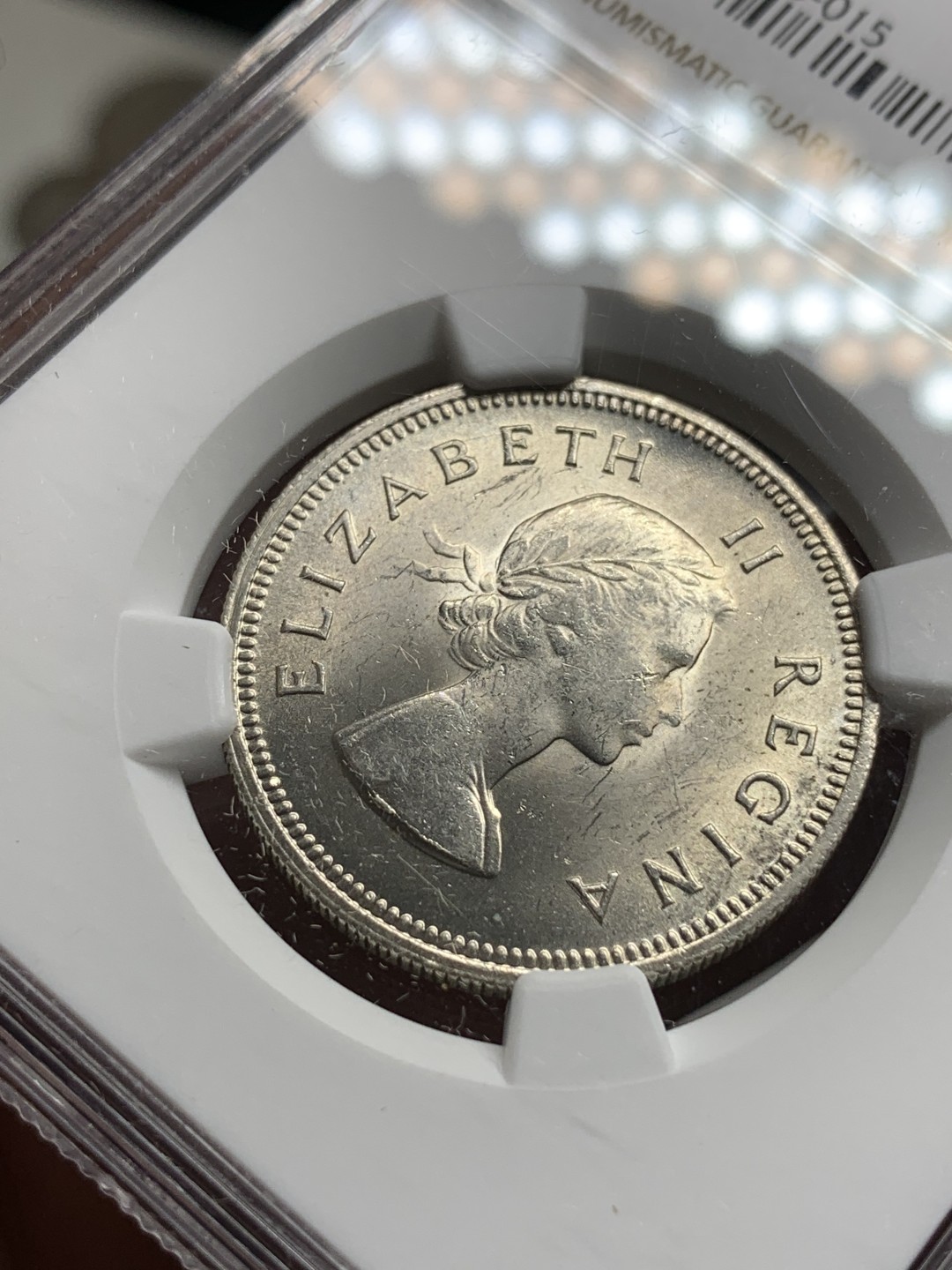 《竞宝斋》第77场-本周日，周一，周四3场拍卖（全场不限金额包邮） NGC MS63 英属南非1960年2先令银币