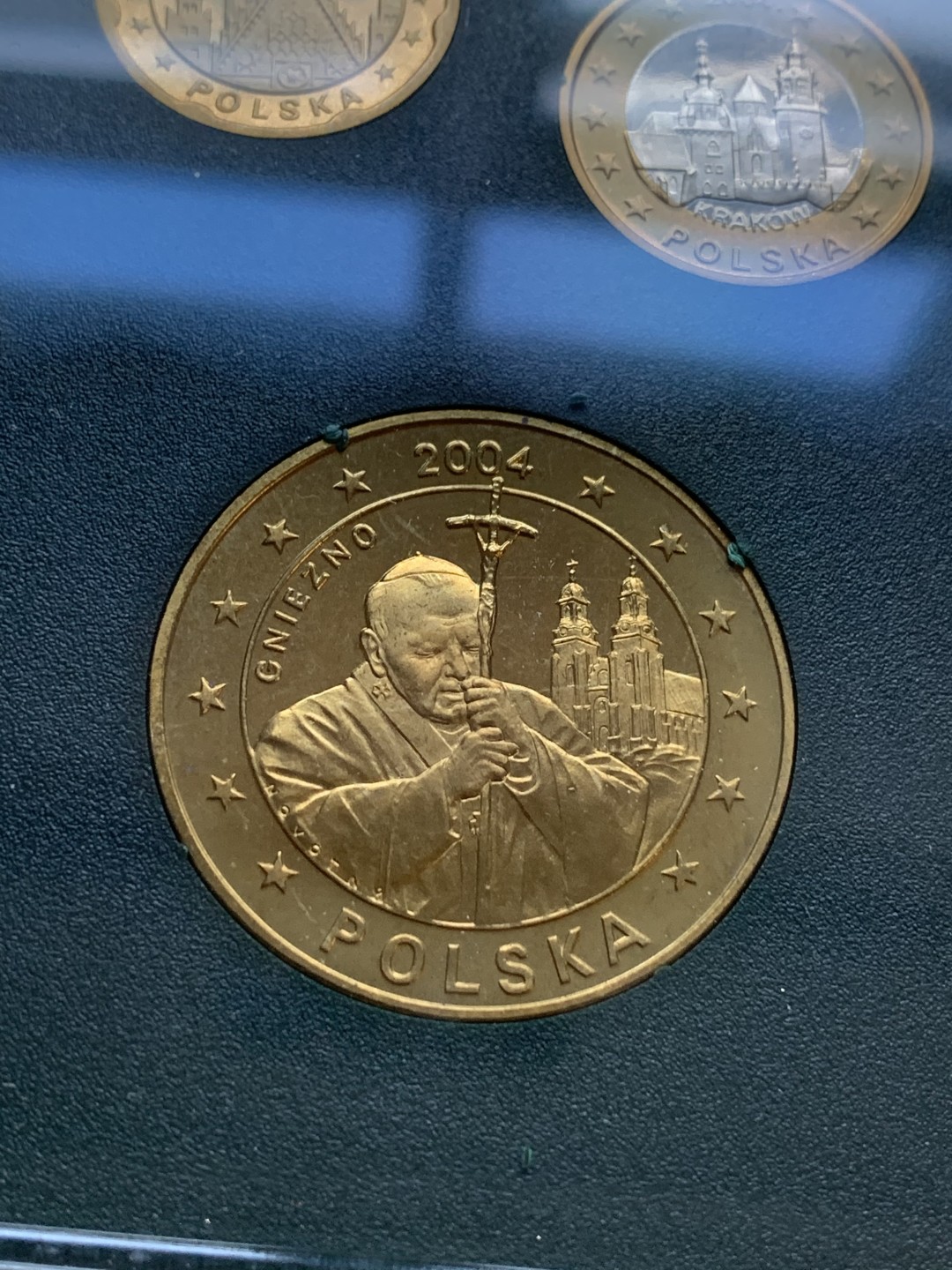 《竞宝斋》第77场-本周日，周一，周四3场拍卖（全场不限金额包邮） 卡装 波兰2004年 九枚套1分到5欧元 ESSAI厂试铸欧元套币