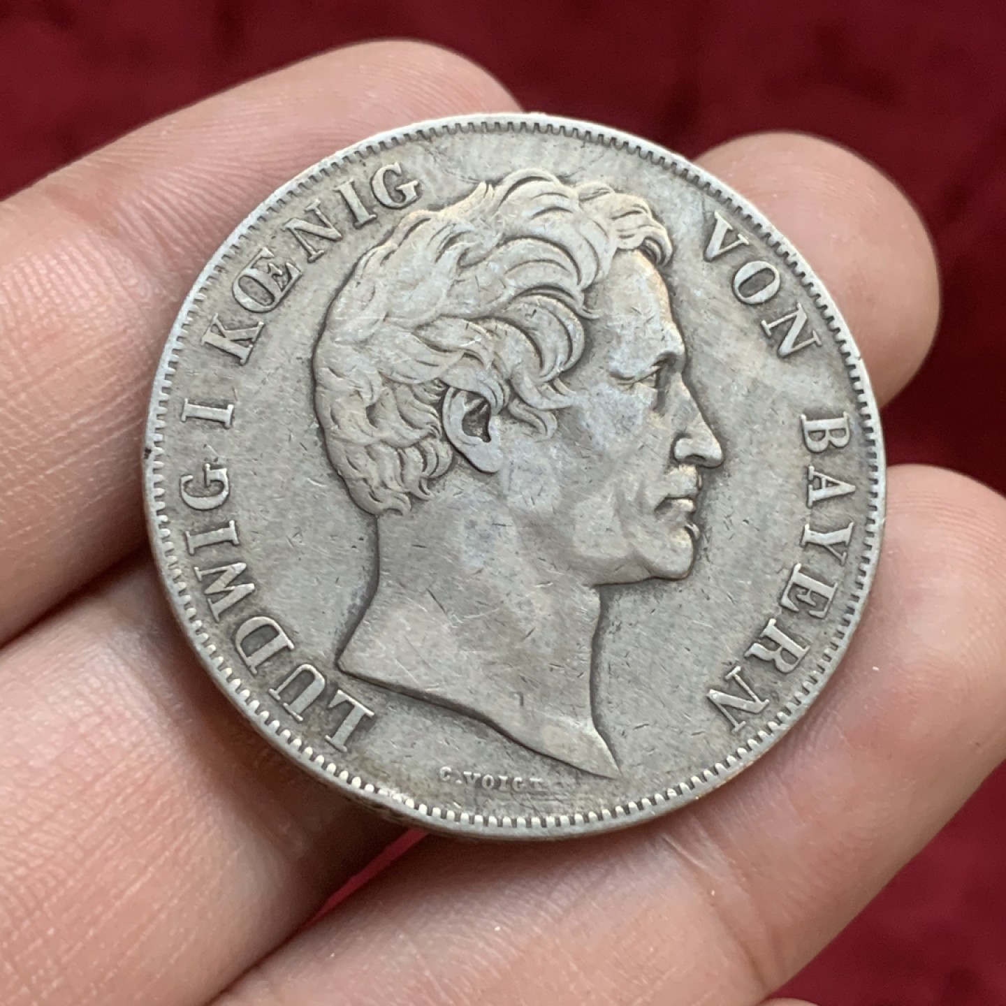 《竞宝斋》第77场-本周日，周一，周四3场拍卖（全场不限金额包邮） 好品相 巴伐利亚1846年路德维希双狮2盾大银币