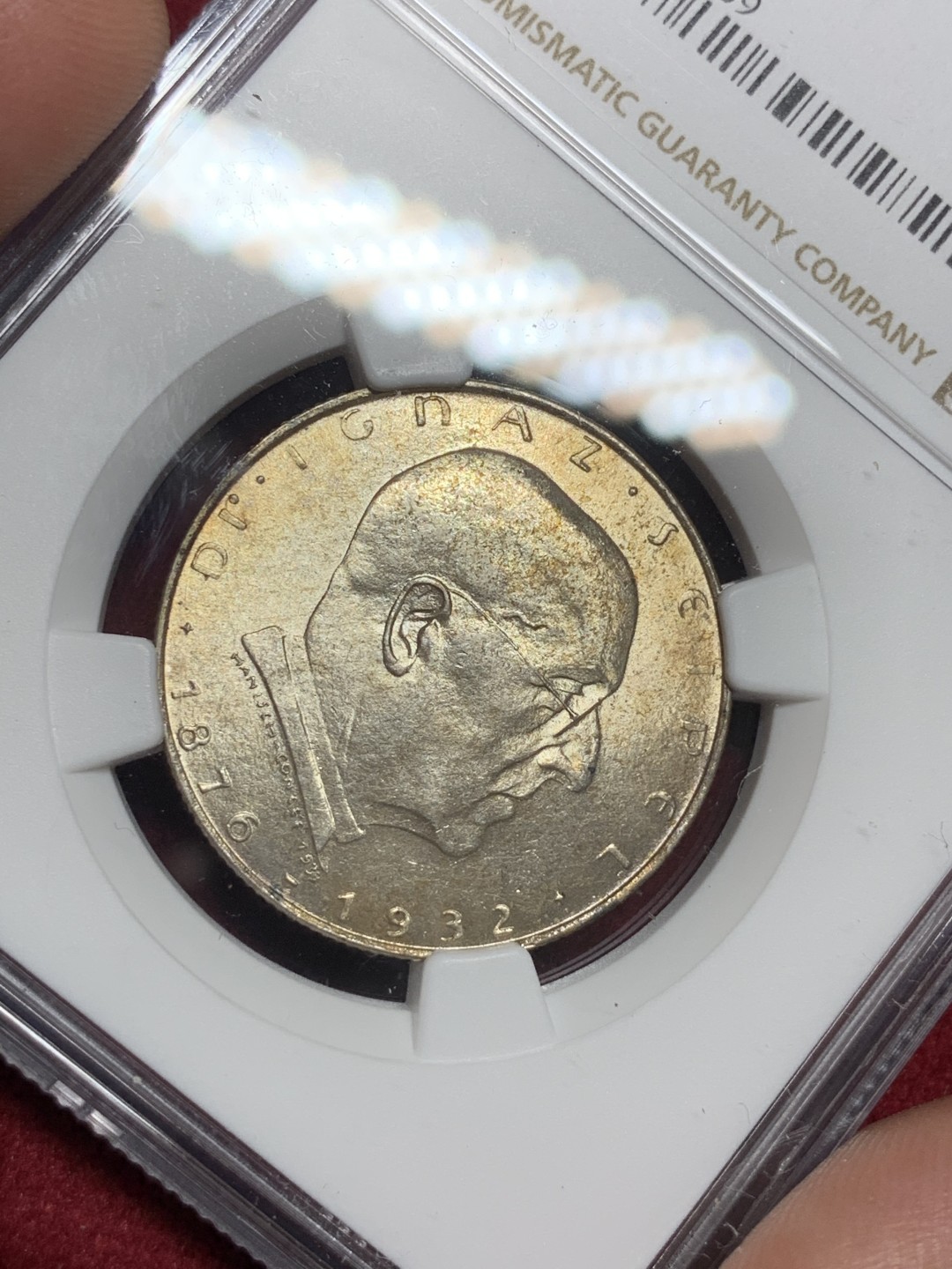 《竞宝斋》第77场-本周日，周一，周四3场拍卖（全场不限金额包邮） NGC-MS63 奥地利 1932年 依格纳茨纪念 2先令 银币 原光好品