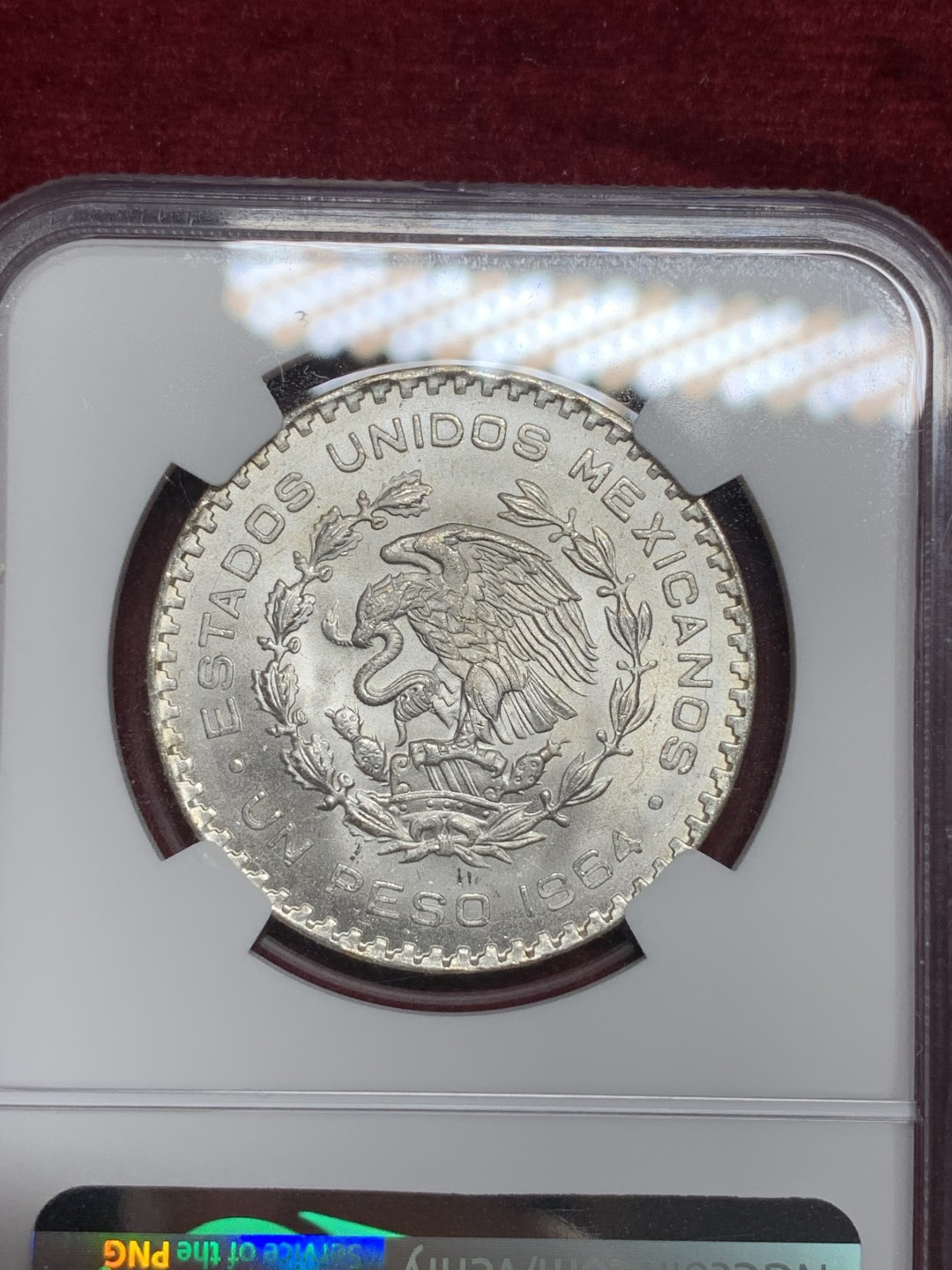 《竞宝斋》第77场-本周日，周一，周四3场拍卖（全场不限金额包邮） NGC MS63 墨西哥1964年1比索银币