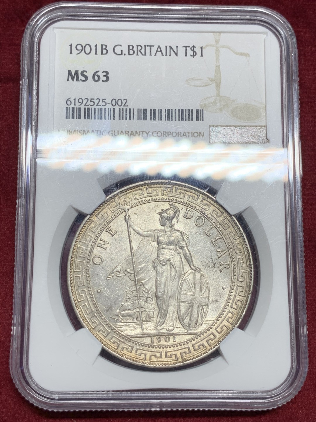 《竞宝斋》第77场-本周日，周一，周四3场拍卖（全场不限金额包邮） NGC MS63 站人 1901年 一元 原味五彩 稀少年份