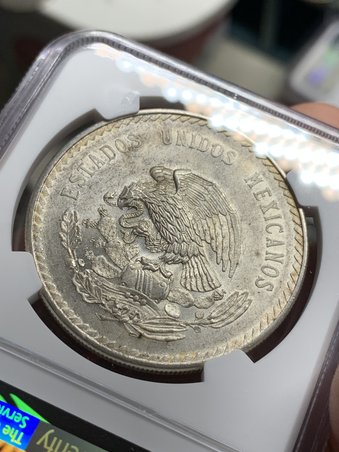 《竞宝斋》第77场-本周日，周一，周四3场拍卖（全场不限金额包邮） NGC-MS62 墨西哥 1948年 印第安人 5比索大银币 原光好品