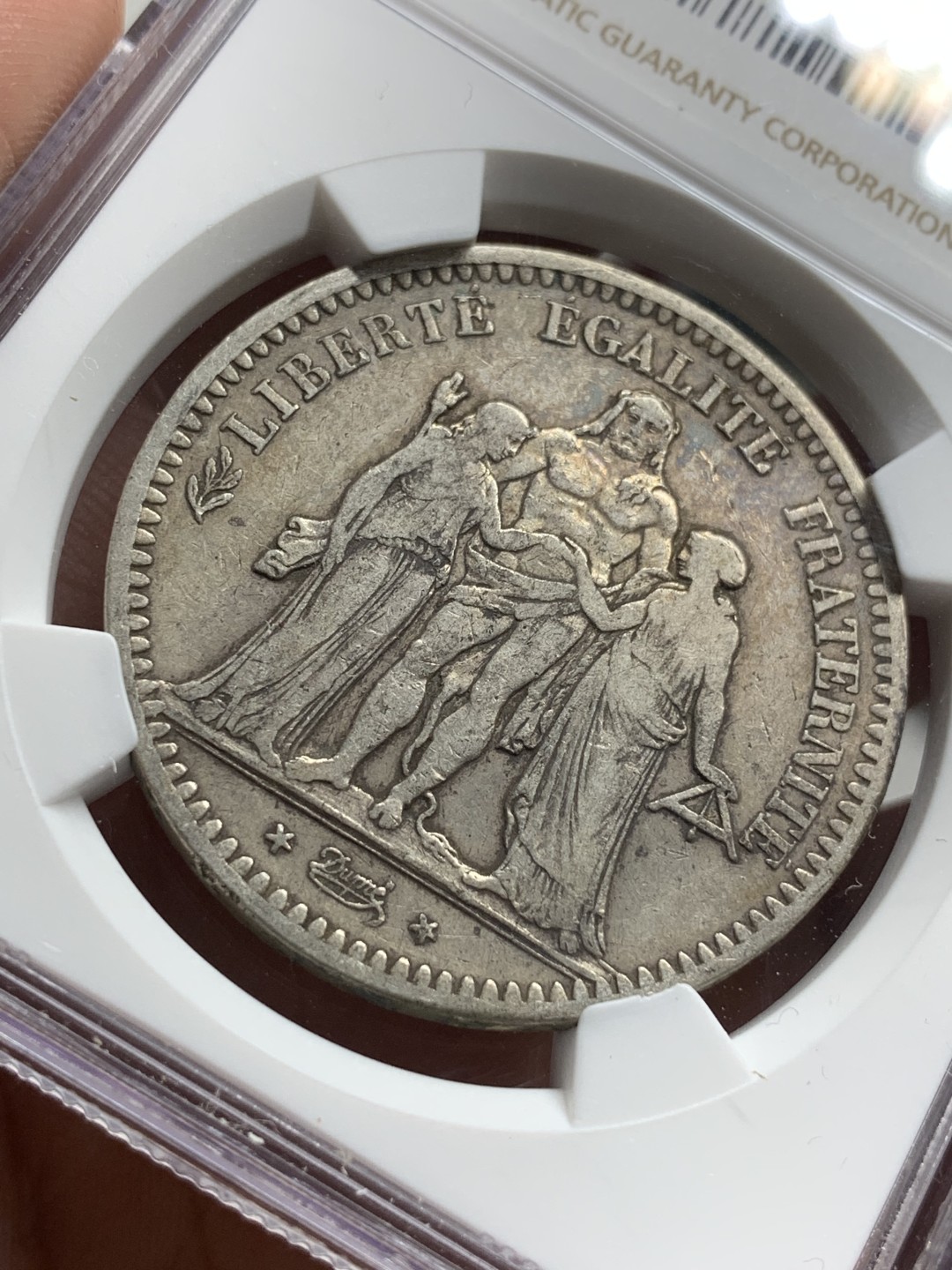 《竞宝斋》第77场-本周日，周一，周四3场拍卖（全场不限金额包邮） NGC-XF40 法国 1849-A年 早期大力神5法郎大银币 原味老包浆