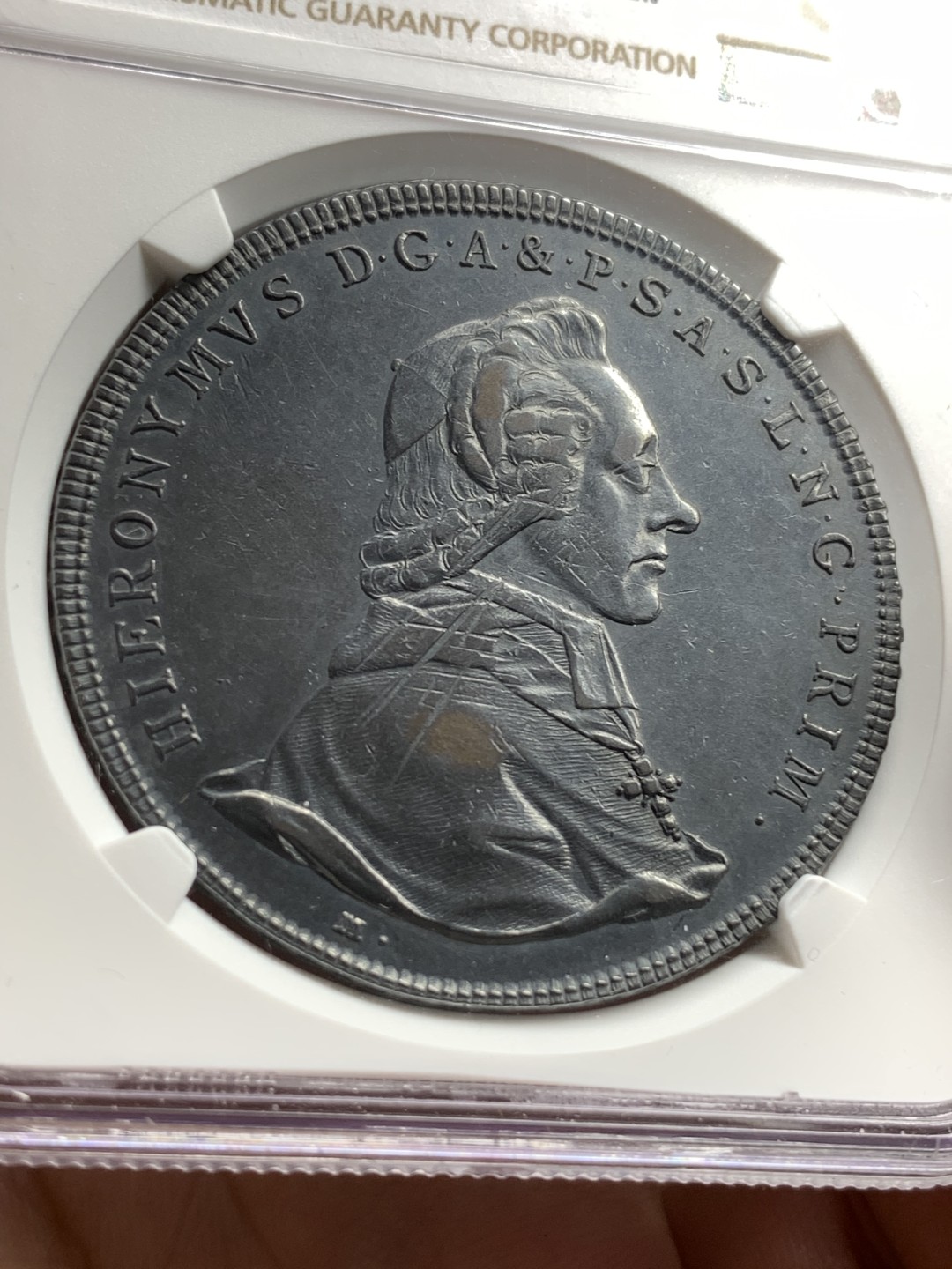 《竞宝斋》第77场-本周日，周一，周四3场拍卖（全场不限金额包邮） NGC-XFD 奥地利 1784年 萨尔茨堡教区 1泰勒大银  漆古黑 味道醇厚