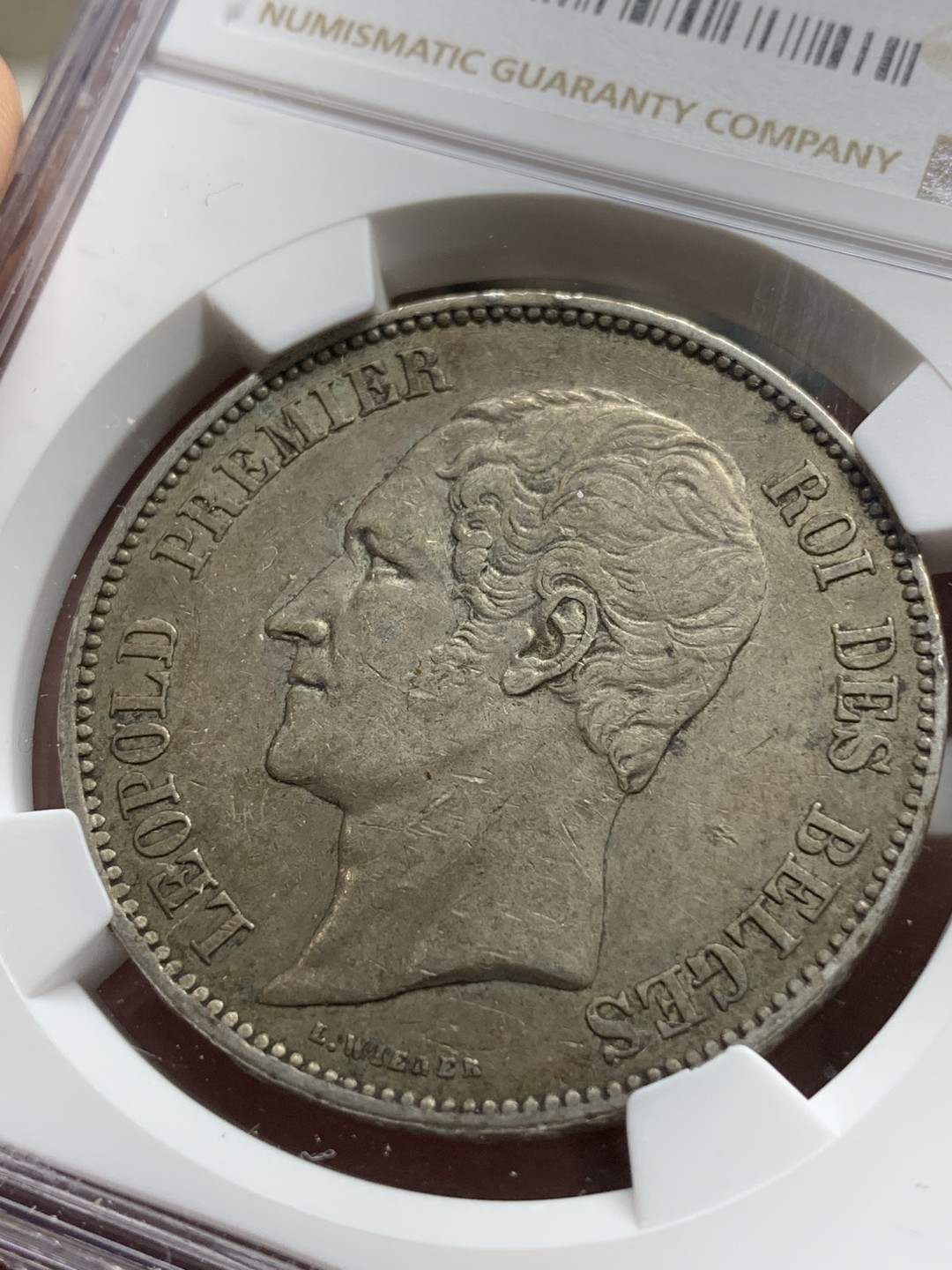 《竞宝斋》第77场-本周日，周一，周四3场拍卖（全场不限金额包邮） NGC-XF45 比利时 1850年 利奥波德一世 5法郎大银币 无点版 原味老包浆