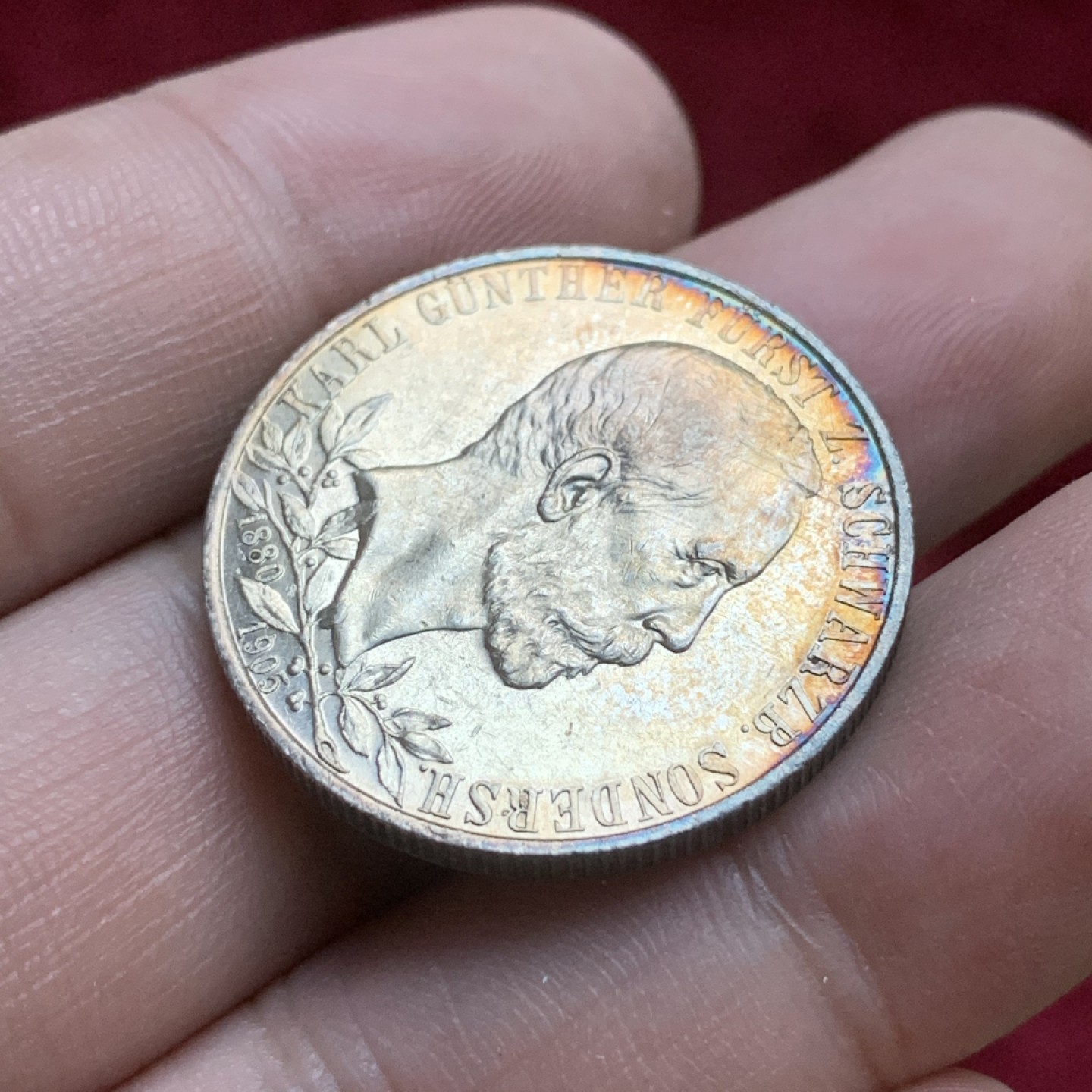 《竞宝斋》第77场-本周日，周一，周四3场拍卖（全场不限金额包邮） 1905年施瓦茨堡桑德斯豪森2马克 银币