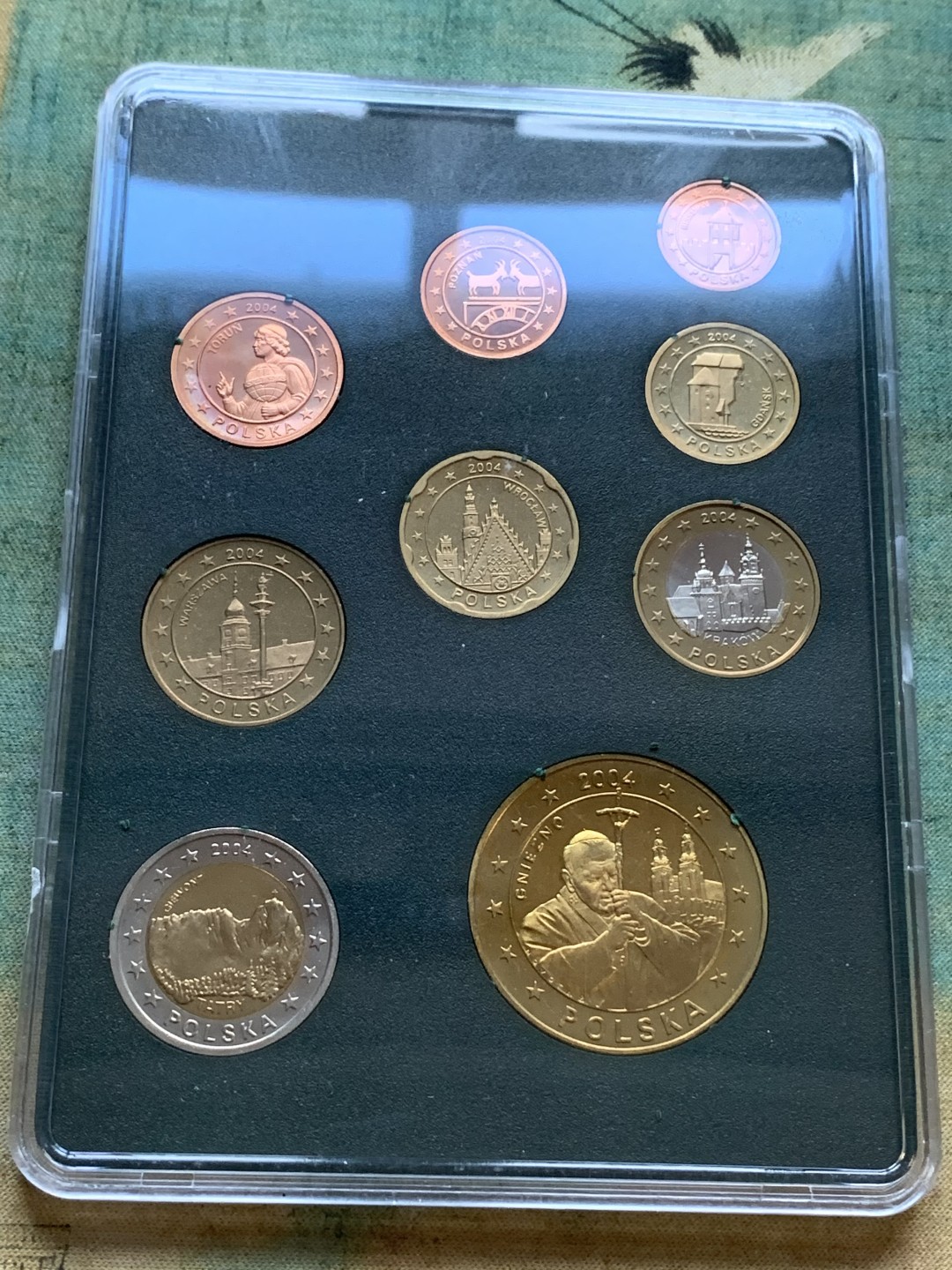 《竞宝斋》第77场-本周日，周一，周四3场拍卖（全场不限金额包邮） 卡装 波兰2004年 九枚套1分到5欧元 ESSAI厂试铸欧元套币