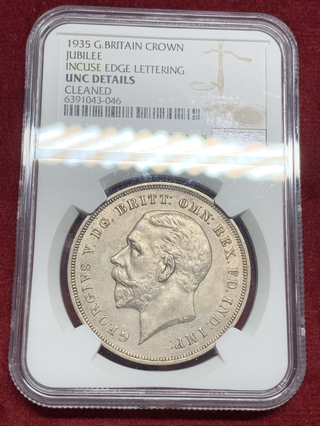 《竞宝斋》第77场-本周日，周一，周四3场拍卖（全场不限金额包邮） NGC UNC 原光1935年英国乔治五世木马剑一克朗银币