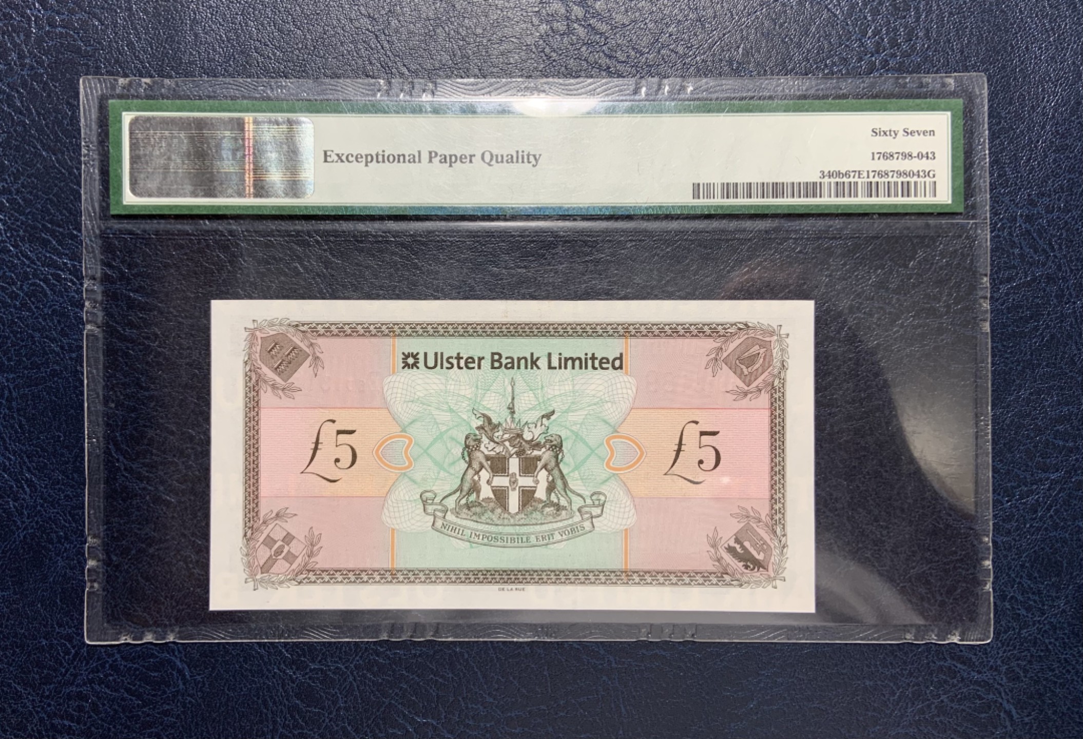 收藏联盟Quantum Auction 第179期拍卖 北爱尔兰2013年5镑 PMG67