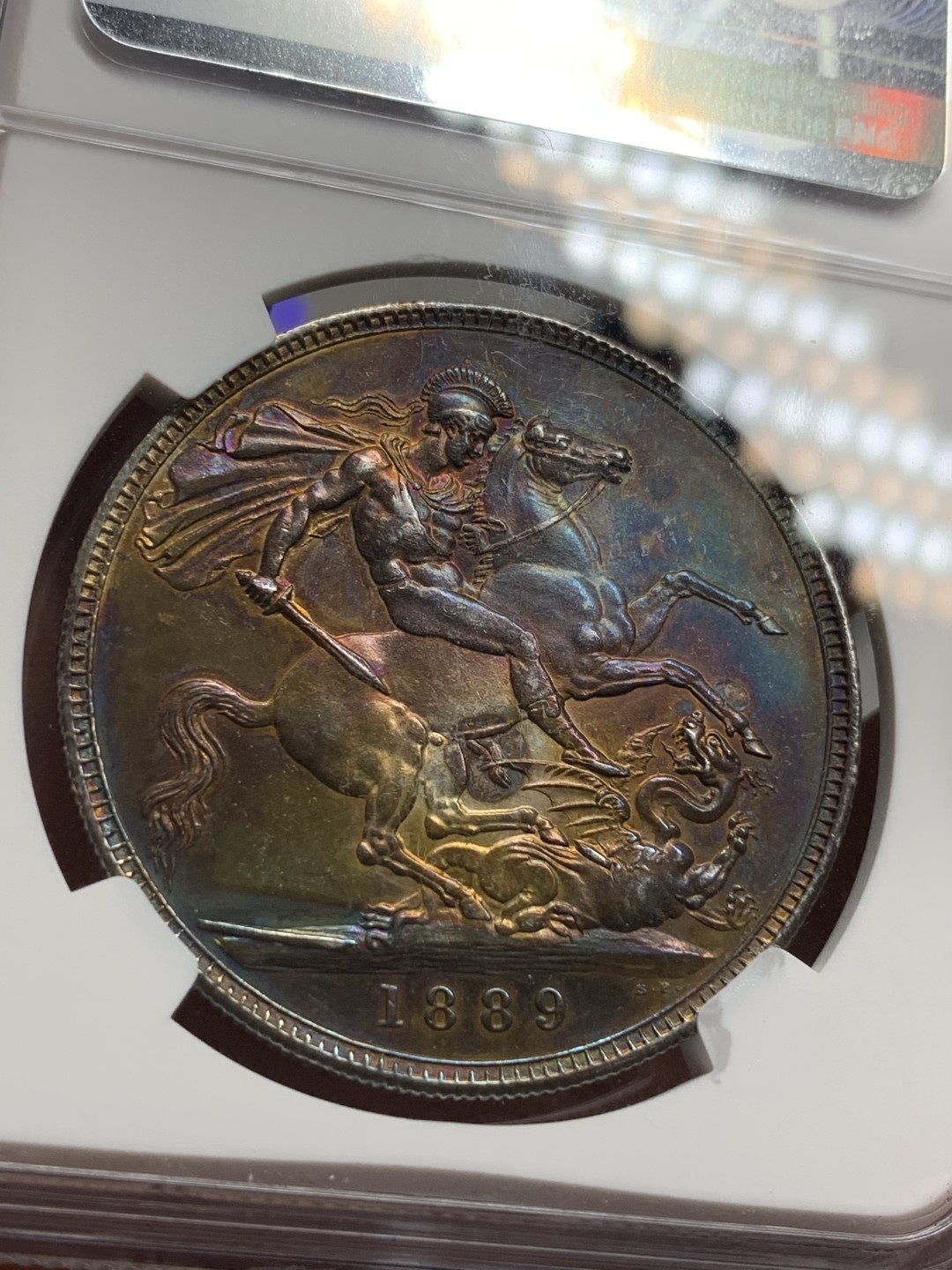 《竞宝斋》第77场-本周日，周一，周四3场拍卖（全场不限金额包邮） NGC-UNCD 英国 1889年 维多利亚女王高冠马剑