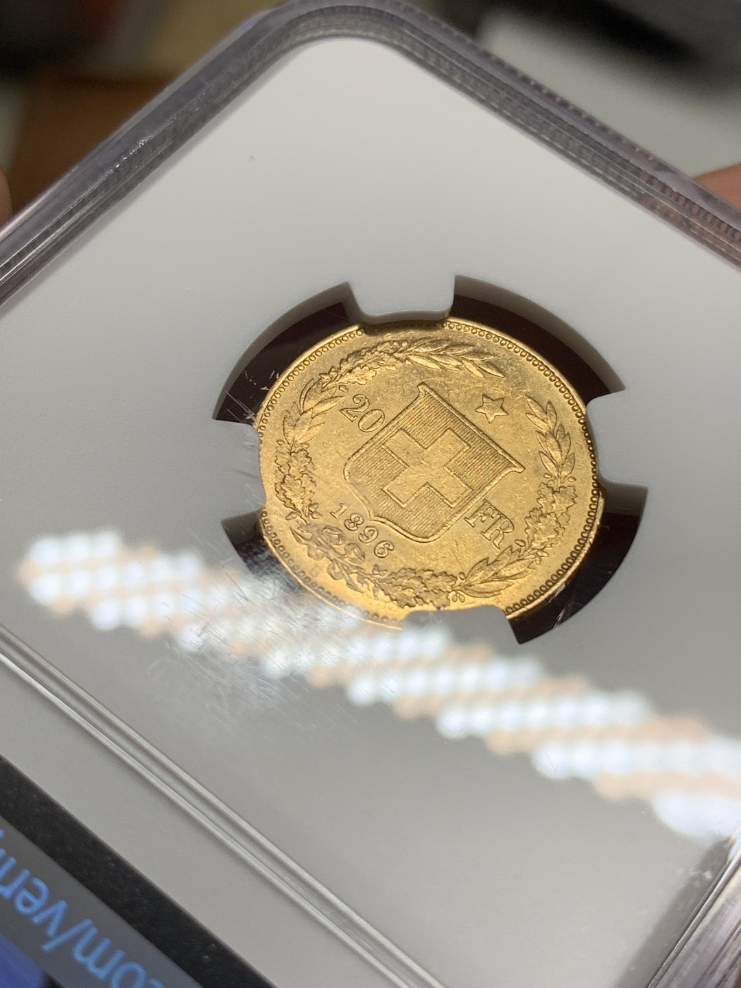 《竞宝斋》第77场-本周日，周一，周四3场拍卖（全场不限金额包邮） NGC-MS62 瑞士 1896年 早期自由女神头像 20法郎金币 早期高分 稀少