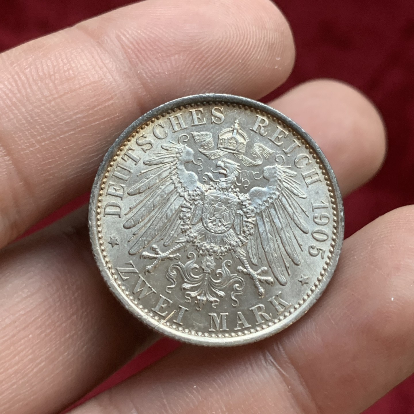 《竞宝斋》第77场-本周日，周一，周四3场拍卖（全场不限金额包邮） 1905年施瓦茨堡桑德斯豪森2马克 银币