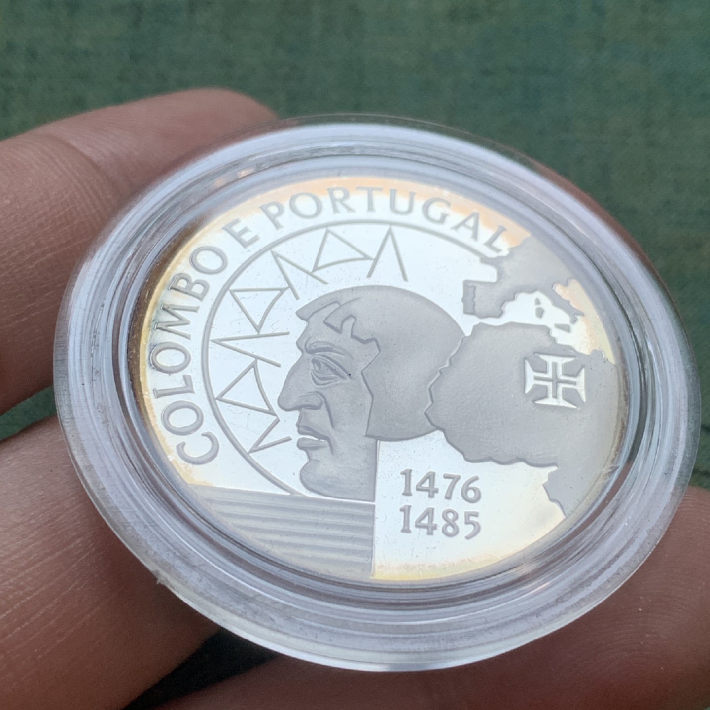 《竞宝斋》第77场-本周日，周一，周四3场拍卖（全场不限金额包邮） 原盒证书 葡萄牙1992年 发现新大陆帆船系列 200埃斯库多 精制大银币 单枚26.5克