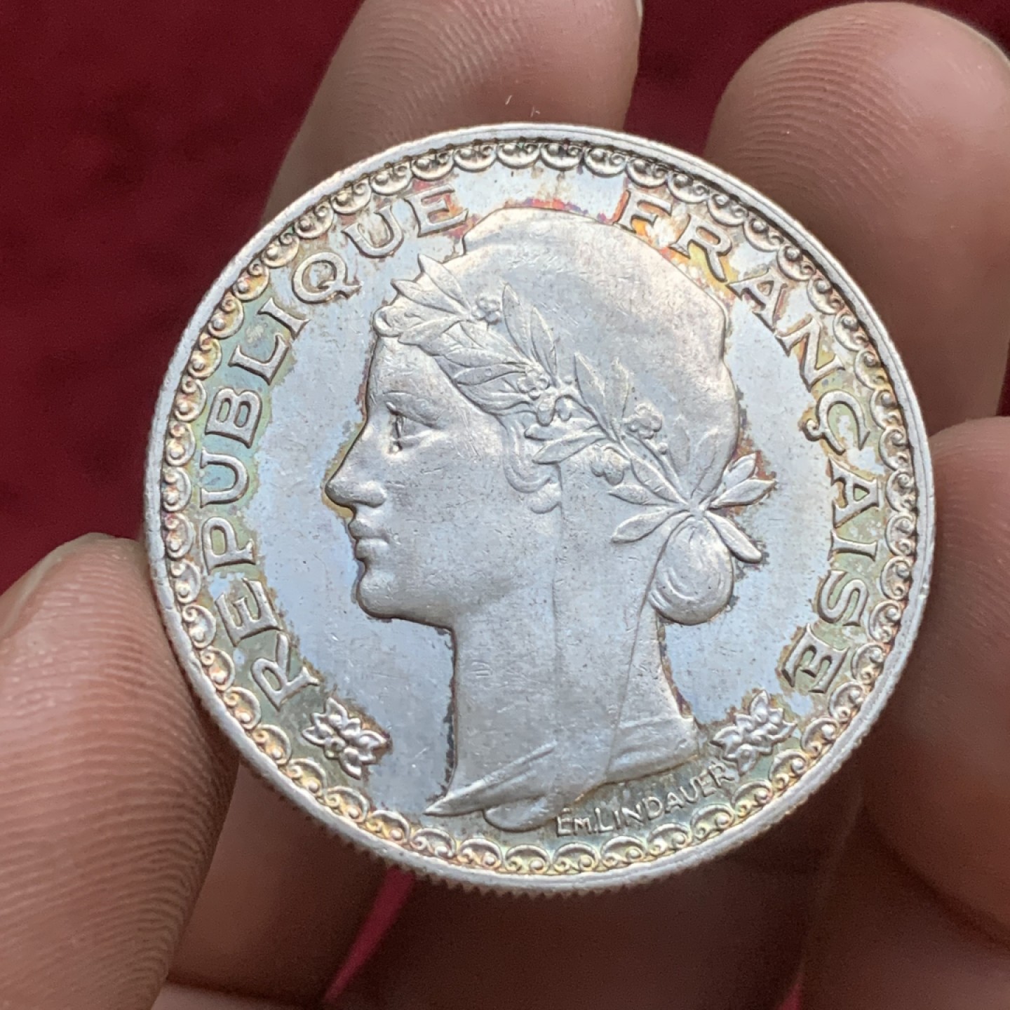 《竞宝斋》第77场-本周日，周一，周四3场拍卖（全场不限金额包邮） 法属印支 1931年 1P 银币 又称最后的坐洋 光度好 带五彩包浆