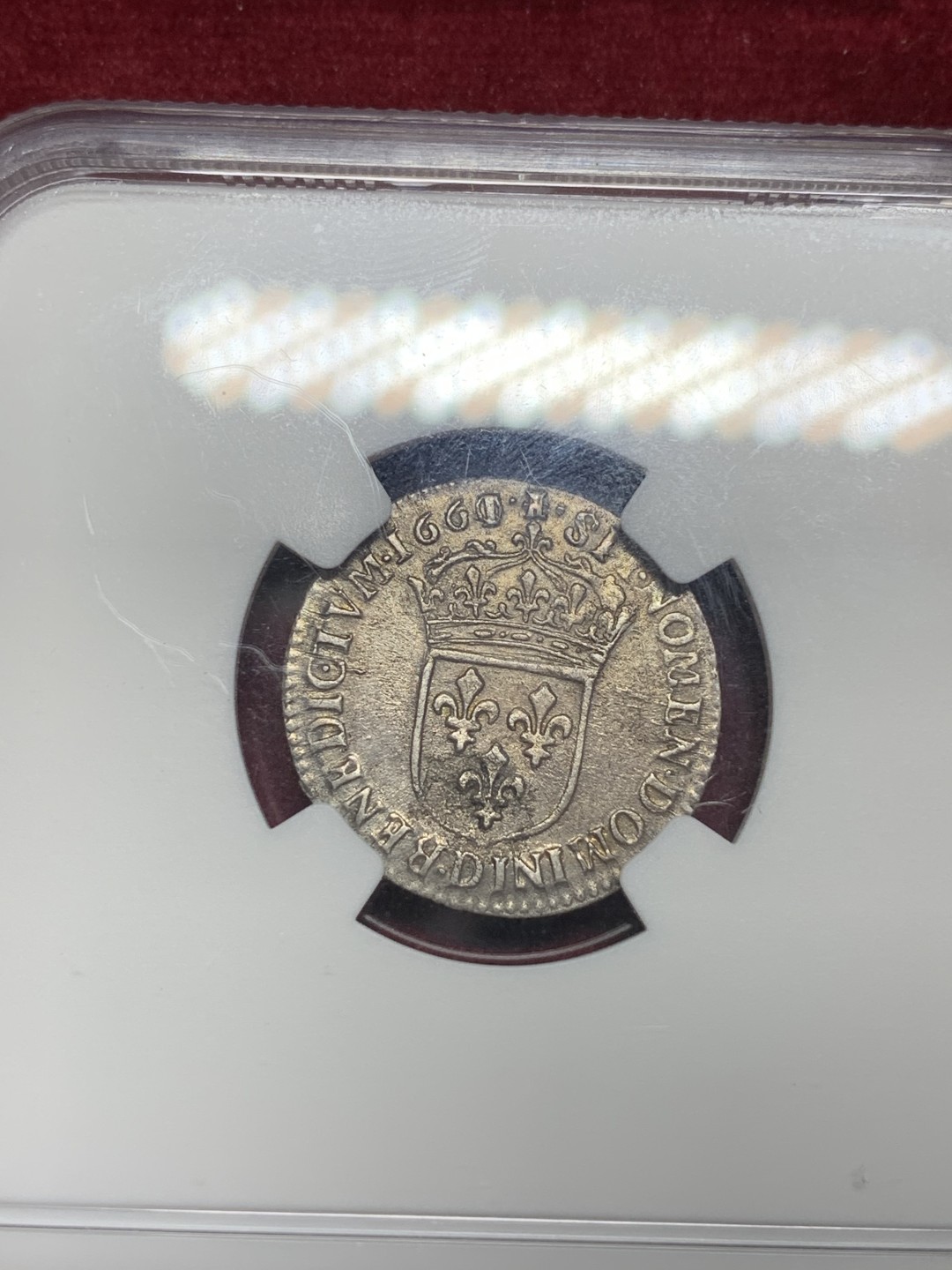 《竞宝斋》第77场-本周日，周一，周四3场拍卖（全场不限金额包邮） NGC-XFD 法国 1661/0年 路易十四1/12骑字银币 稀少品 太少了。原光包浆